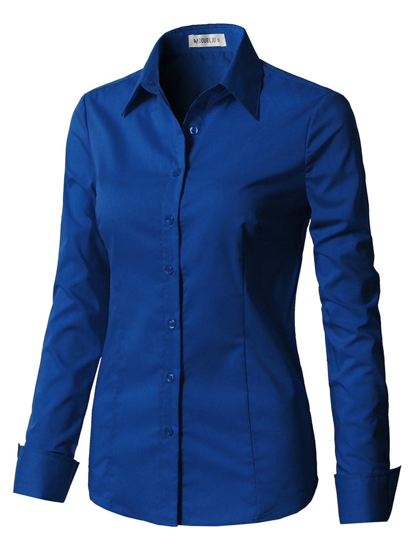 WOMENS BASIC SLIM FIT Y COTTON BUTTON DOWN SHIRTS WITH PLUS SIZE