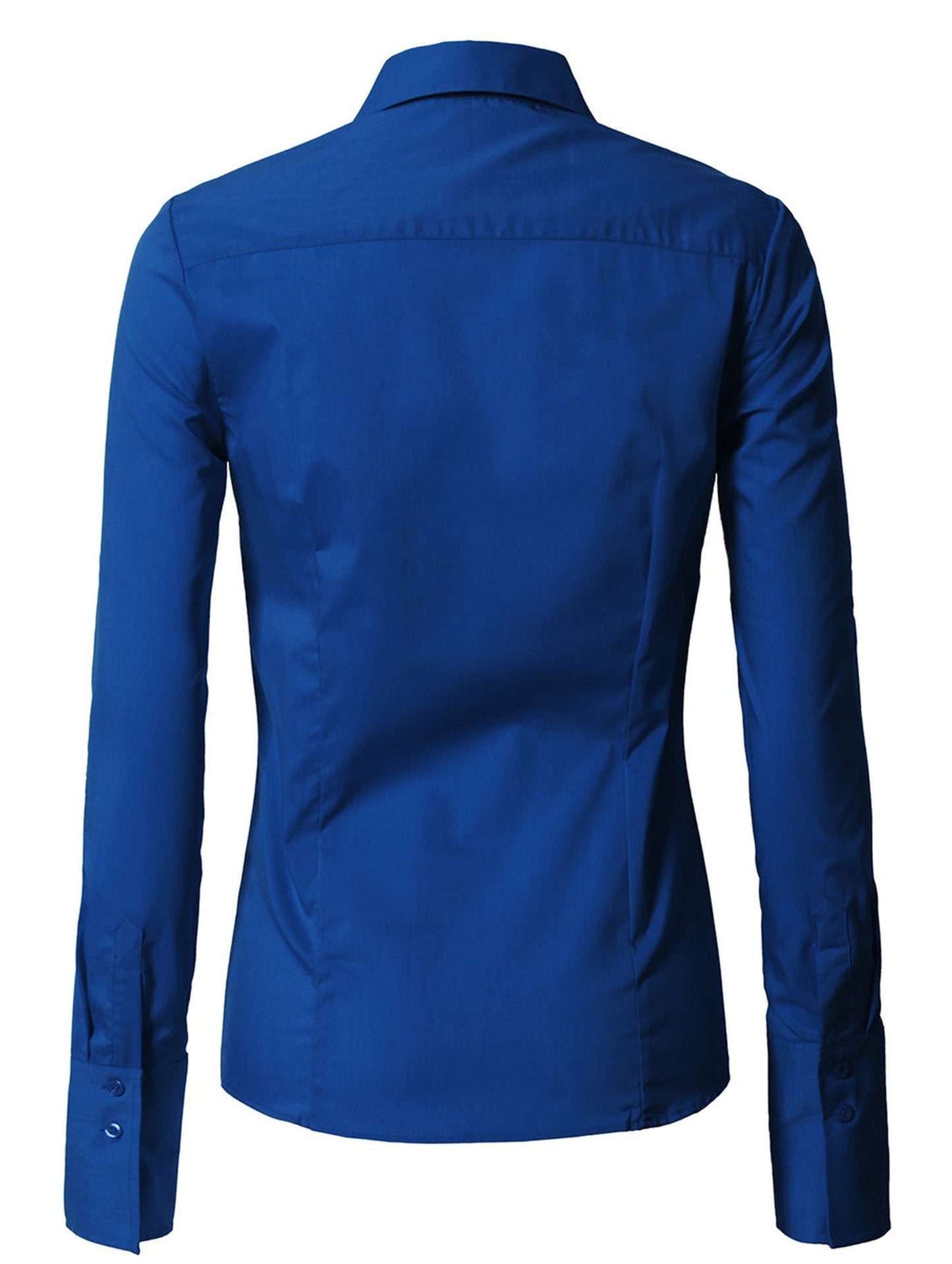 WOMENS BASIC SLIM FIT Y COTTON BUTTON DOWN SHIRTS WITH PLUS SIZE