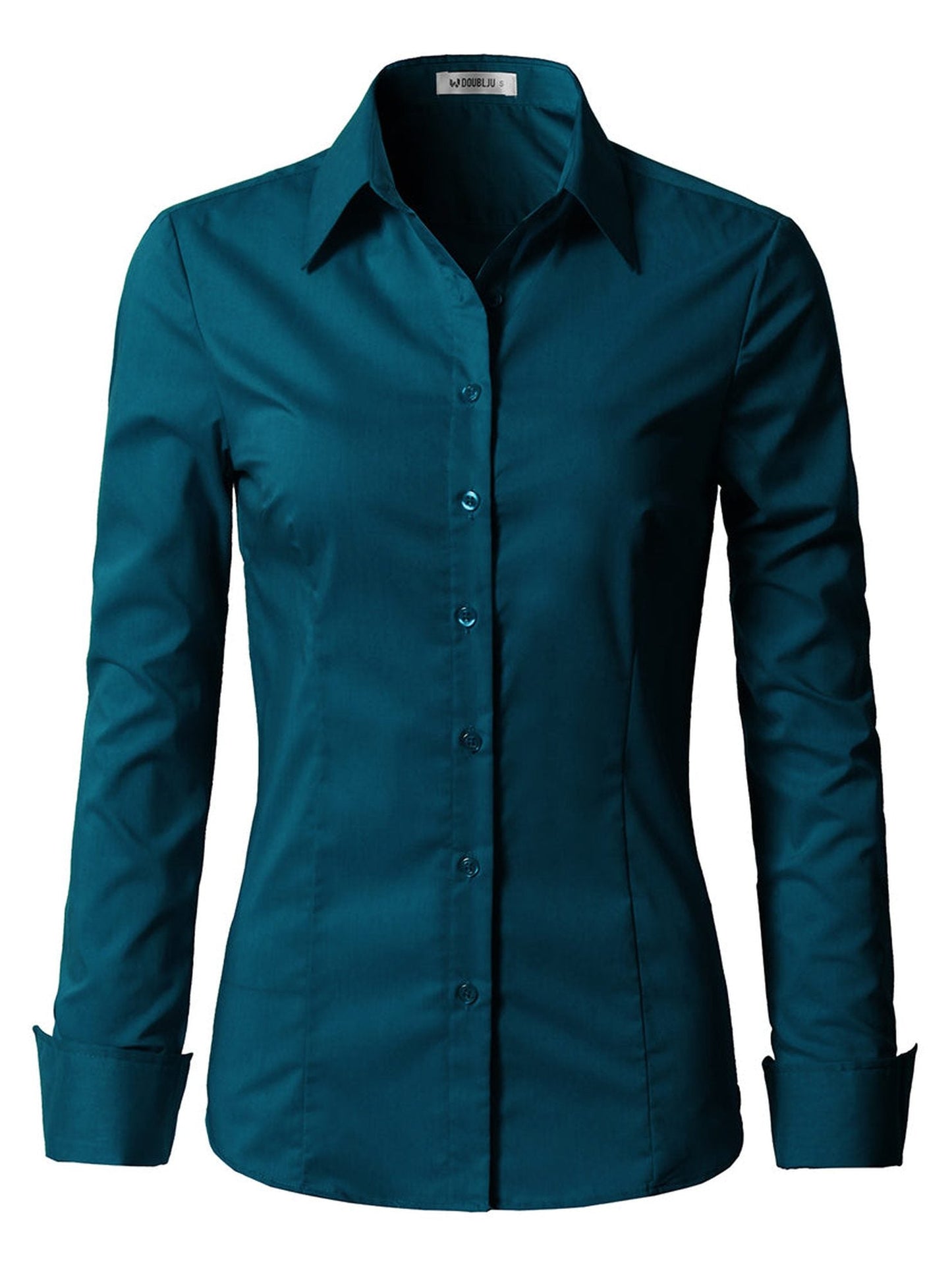 WOMENS BASIC SLIM FIT Y COTTON BUTTON DOWN SHIRTS WITH PLUS SIZE