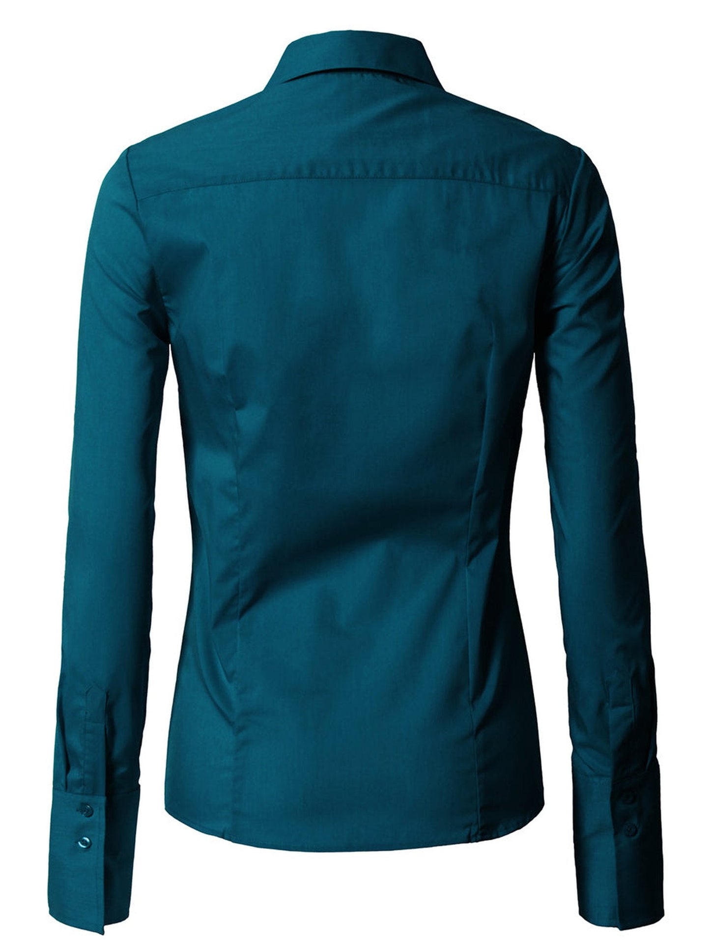 WOMENS BASIC SLIM FIT Y COTTON BUTTON DOWN SHIRTS WITH PLUS SIZE