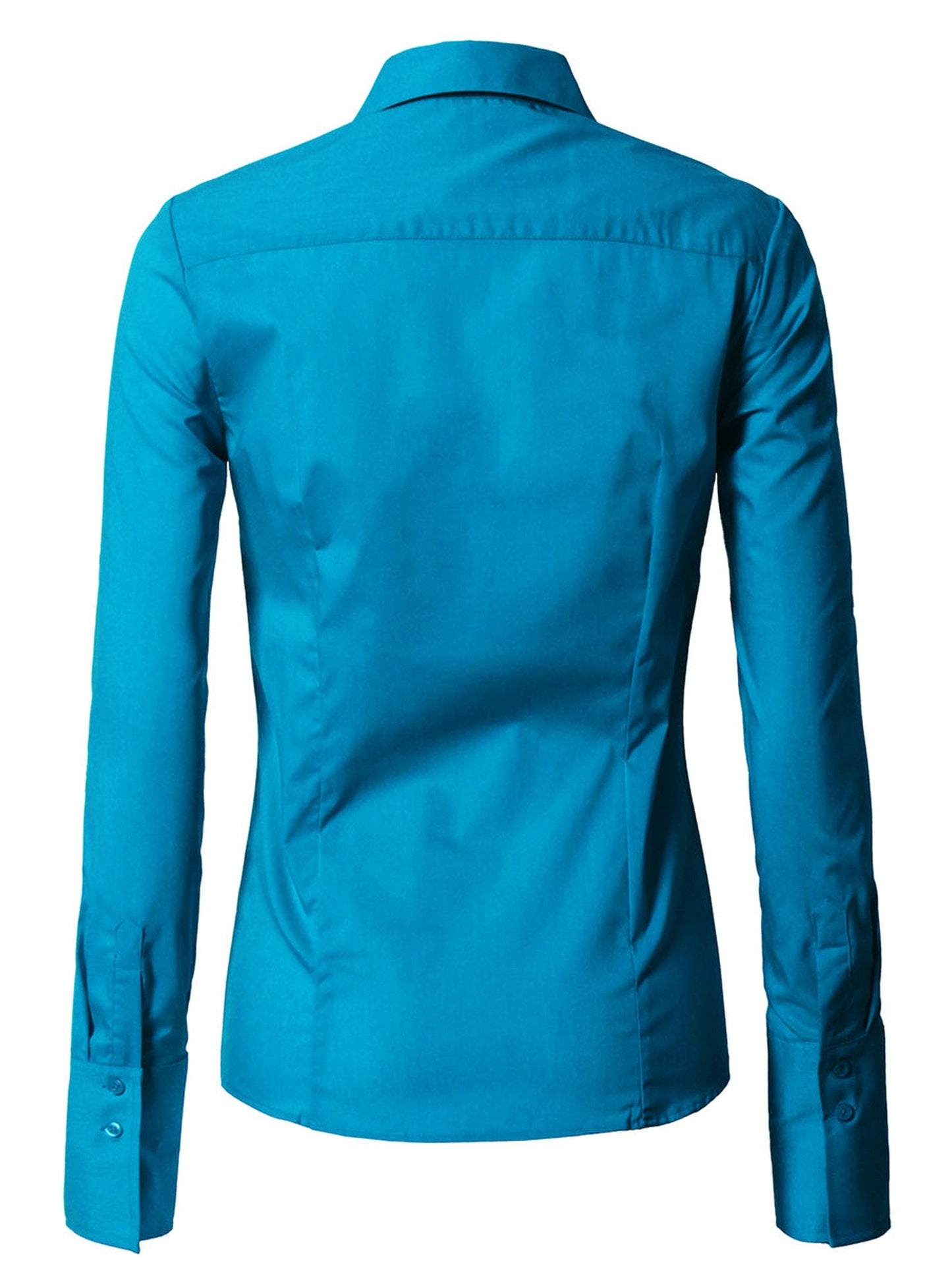 WOMENS BASIC SLIM FIT Y COTTON BUTTON DOWN SHIRTS WITH PLUS SIZE