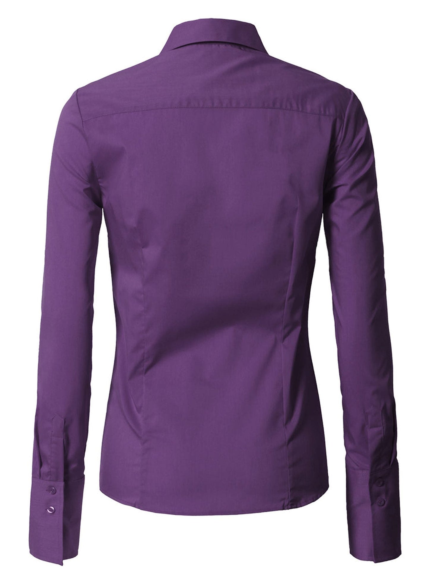 WOMENS BASIC SLIM FIT Y COTTON BUTTON DOWN SHIRTS WITH PLUS SIZE