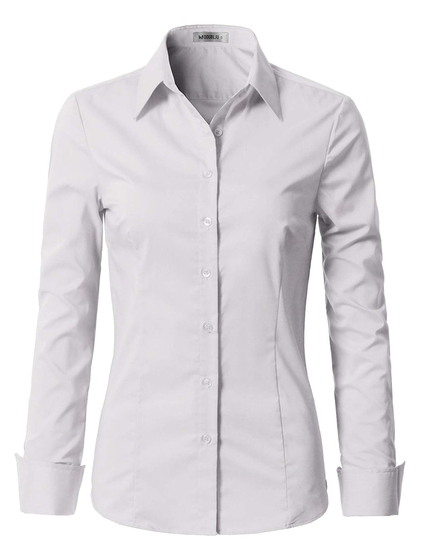 WOMENS BASIC SLIM FIT Y COTTON BUTTON DOWN SHIRTS WITH PLUS SIZE