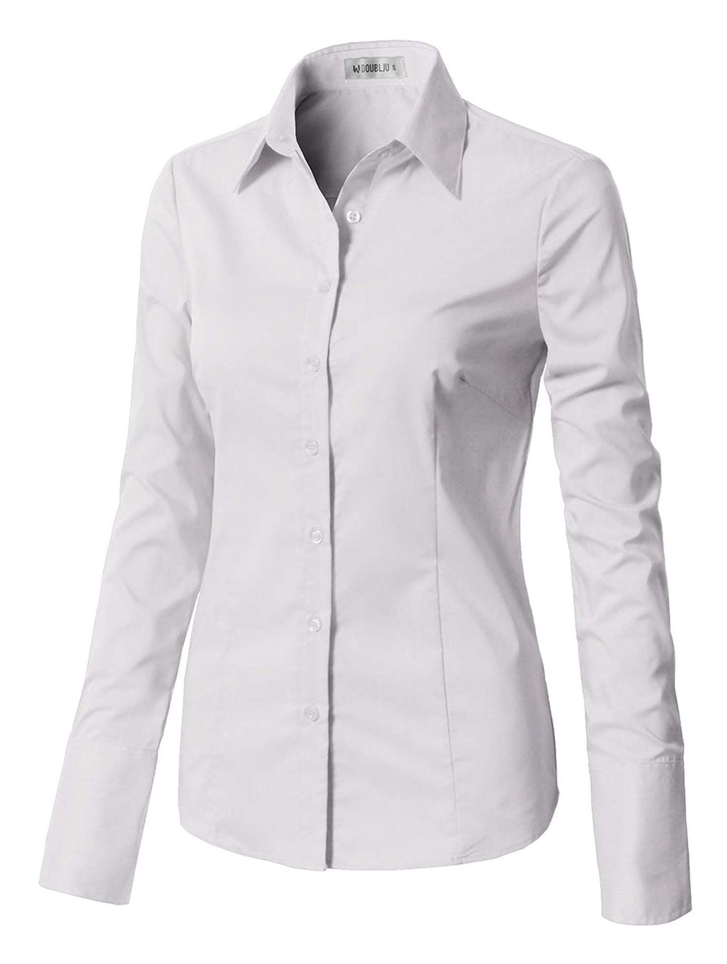WOMENS BASIC SLIM FIT Y COTTON BUTTON DOWN SHIRTS WITH PLUS SIZE