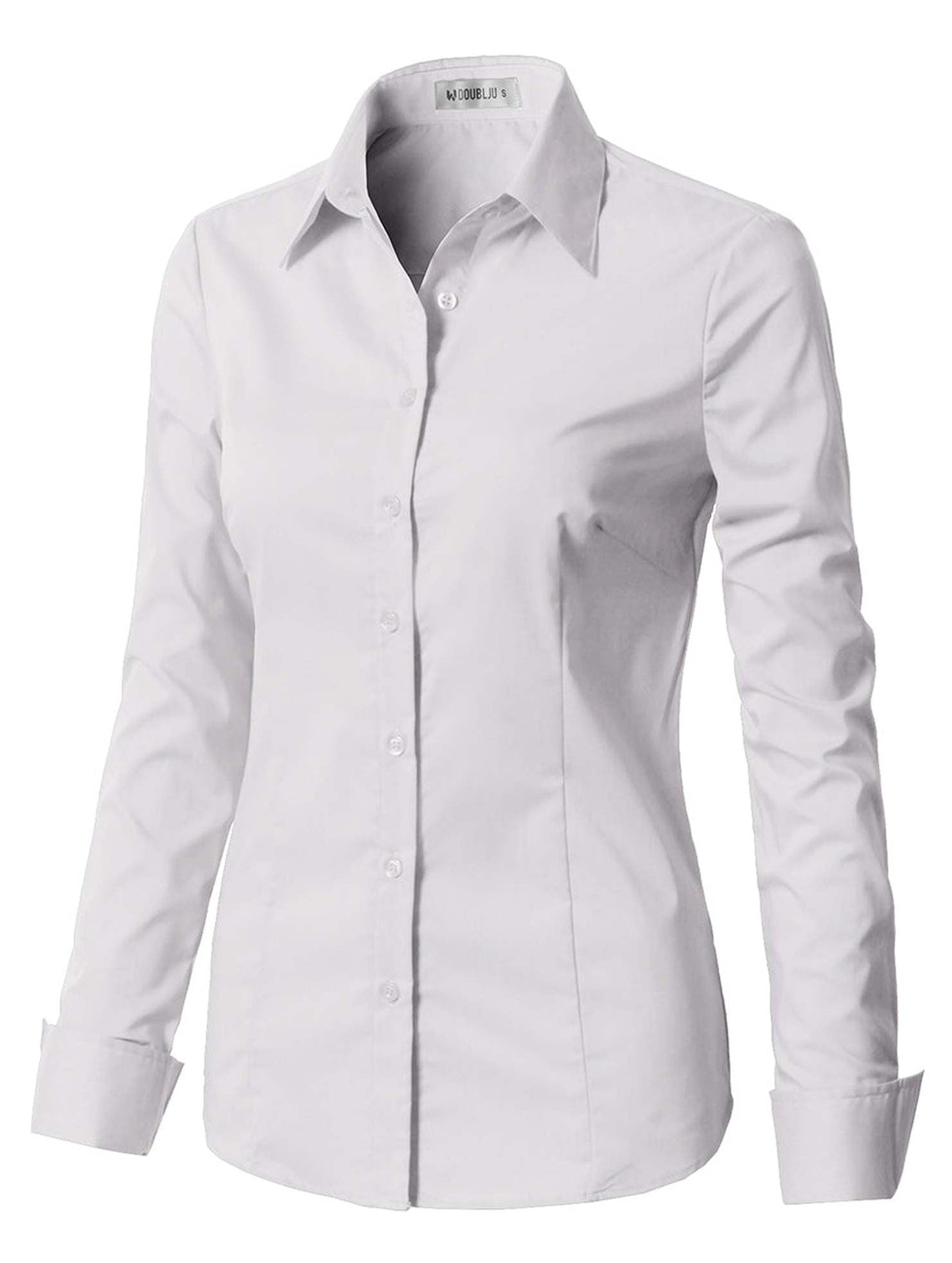 WOMENS BASIC SLIM FIT Y COTTON BUTTON DOWN SHIRTS WITH PLUS SIZE