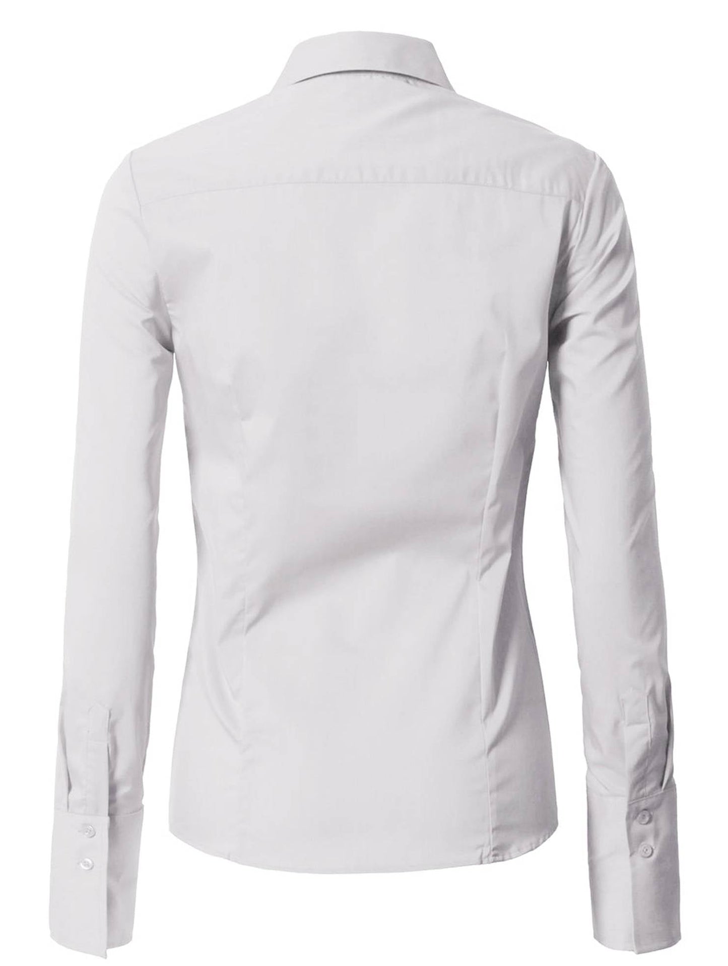 WOMENS BASIC SLIM FIT Y COTTON BUTTON DOWN SHIRTS WITH PLUS SIZE