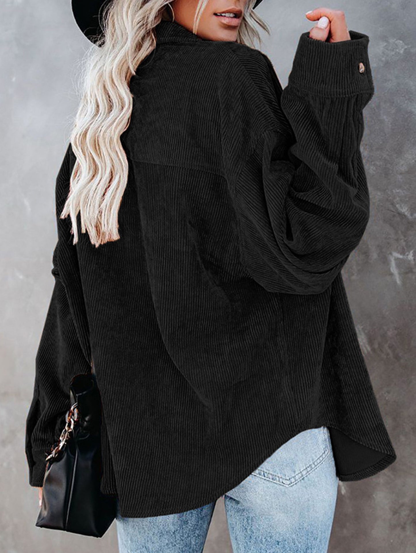 Long-sleeved coat with multiple buttons for women