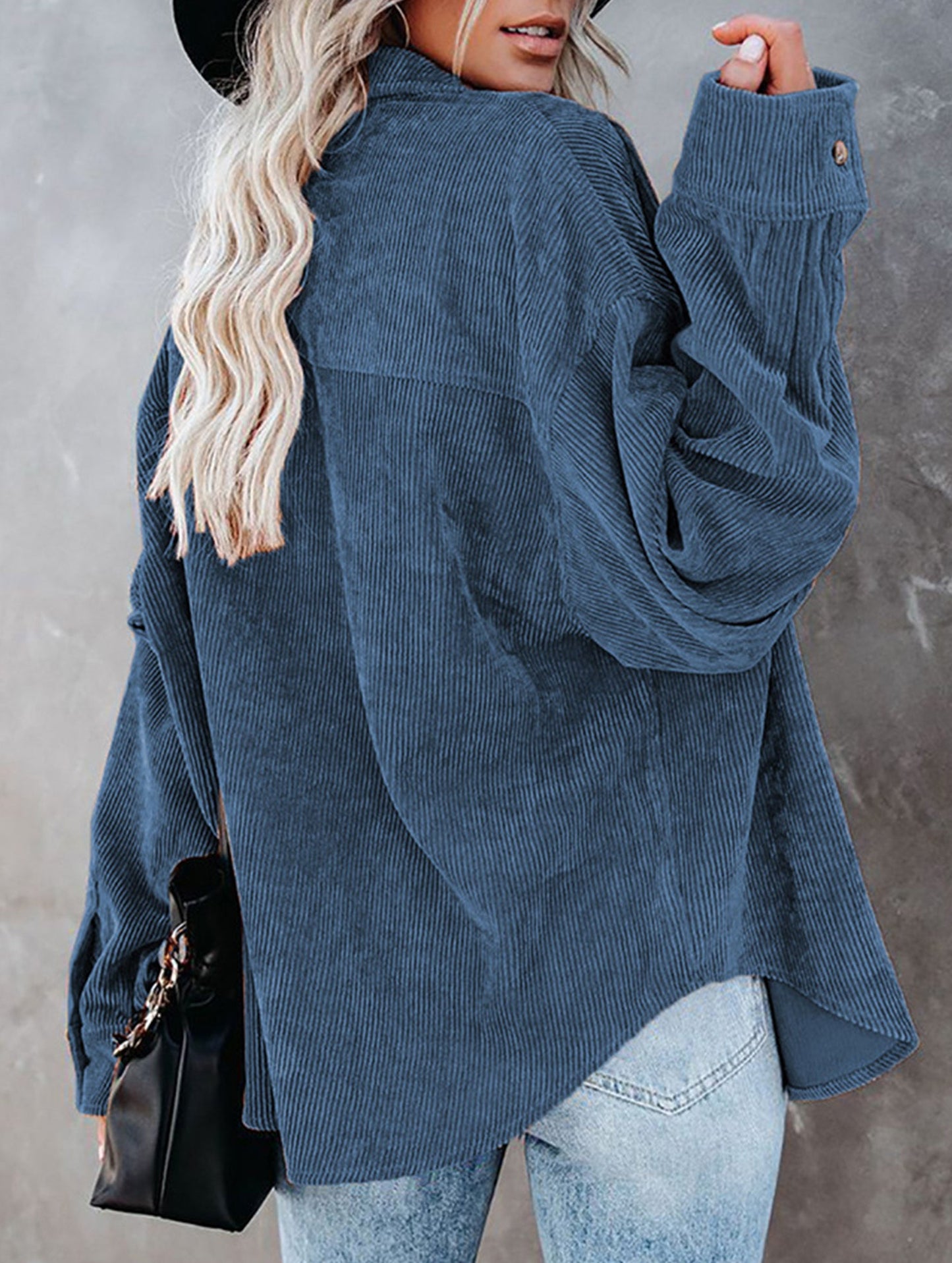 Long-sleeved coat with multiple buttons for women