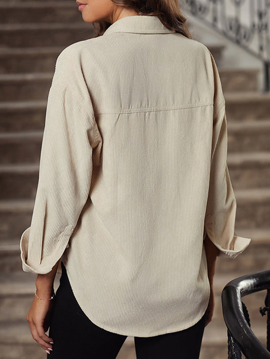 Long-sleeved coat with multiple buttons for women