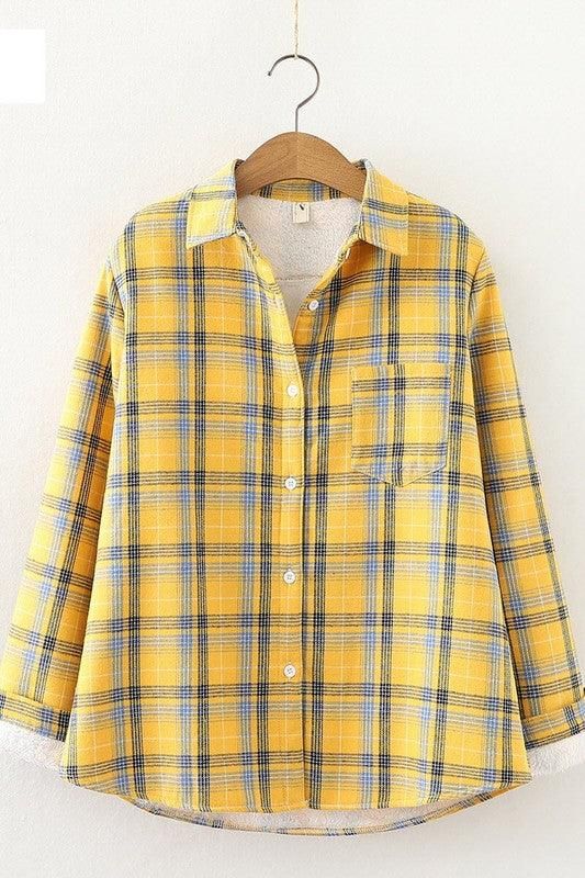STUDENT ALL MATCH THICKENED PLAID SHIRT - Doublju