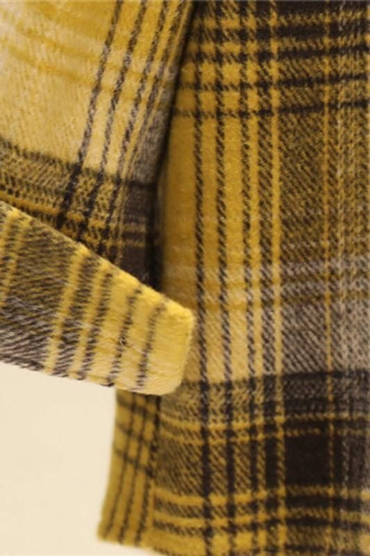 LOOSE THICK SANDED PLAID SHIRT - Doublju