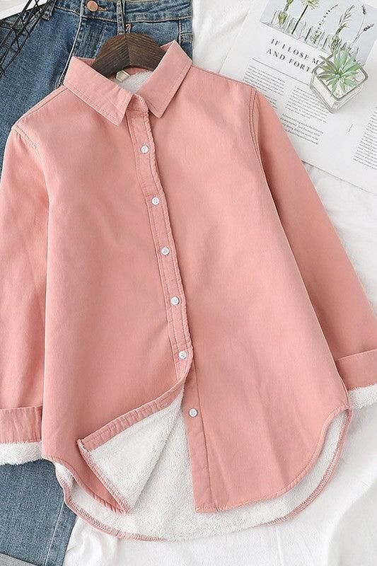 INNER FLEECE COTTON BOTTOMING WARM SHIRT - Doublju