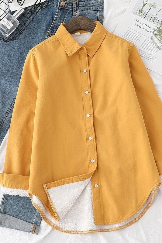 INNER FLEECE COTTON BOTTOMING WARM SHIRT - Doublju