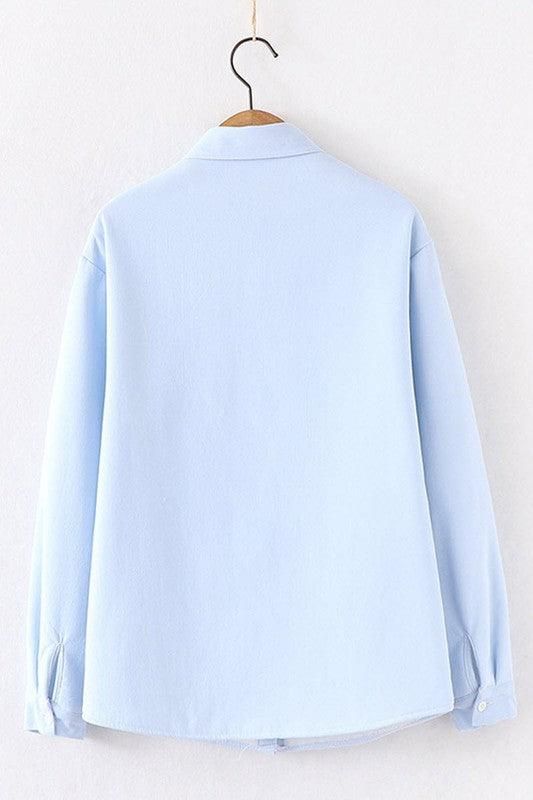 PURE COTTON THICK FLEECE WARM WINTER SHIRT FOR WOMEN - Doublju