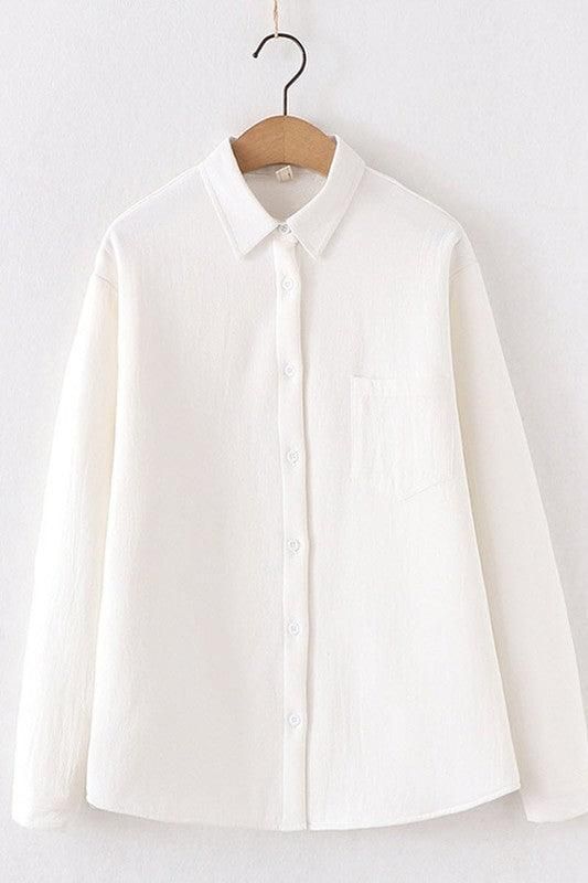 PURE COTTON THICK FLEECE WARM WINTER SHIRT FOR WOMEN - Doublju