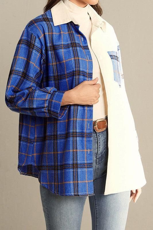 LONG SLEEVE PLAID STREET CASUAL SHIRT - Doublju