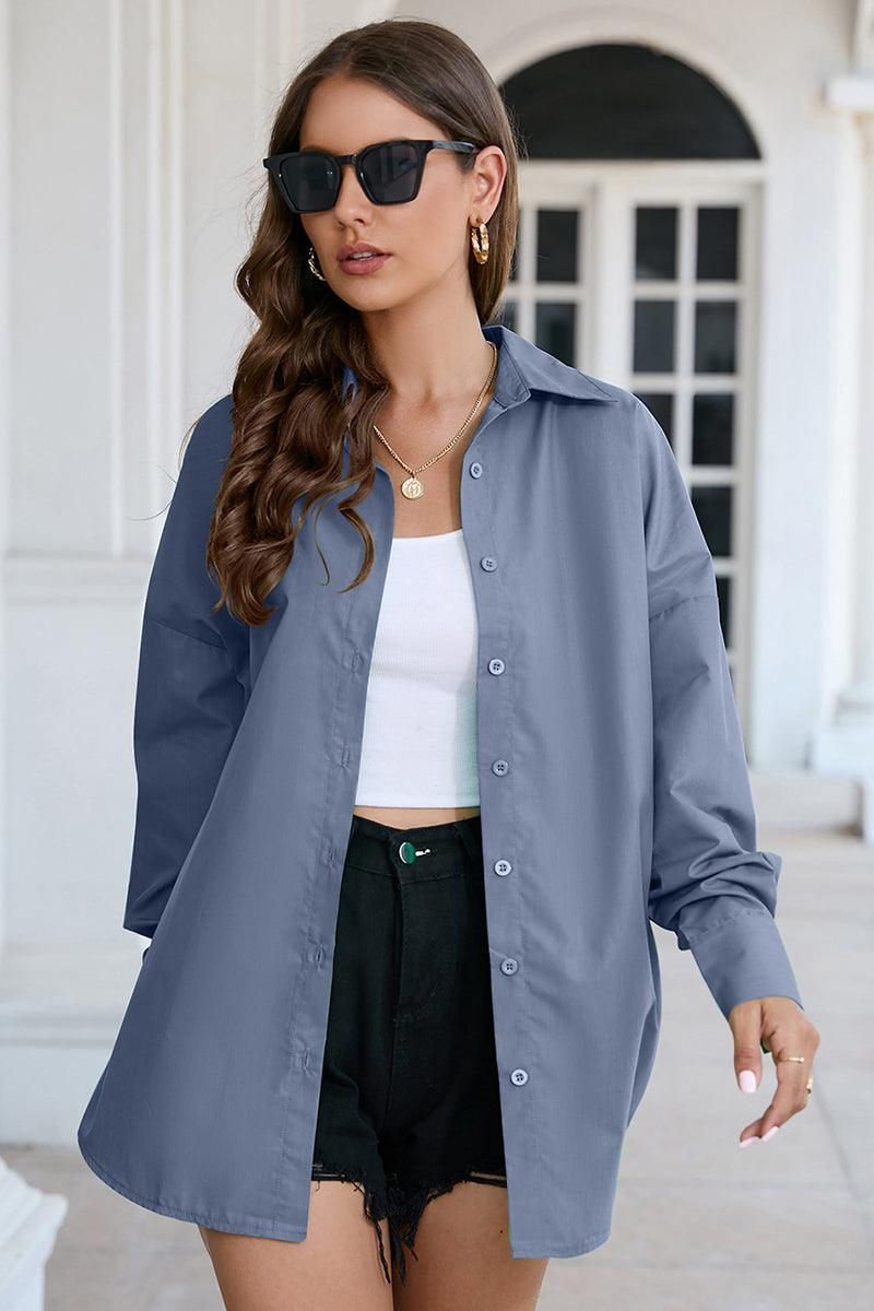 2023 NEW BASIC SOLID DAILY SHIRTS - Doublju