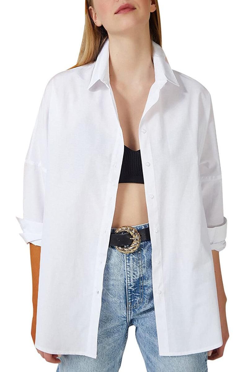 BUTTON DOWN BASIC DAILY WOMEN SHIRTS - Doublju