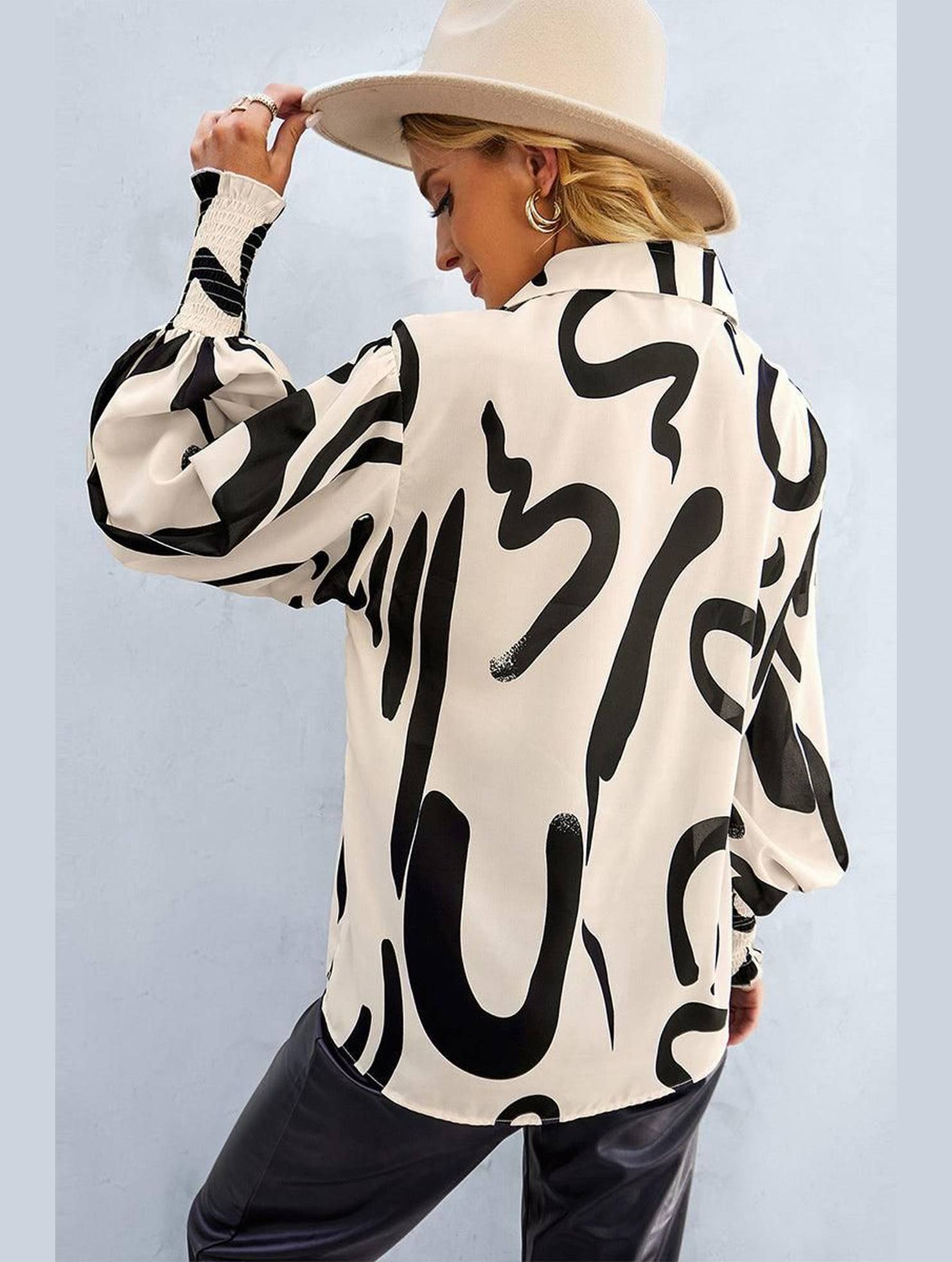 LONG SLEEVE PRINTED SHIRT - Doublju