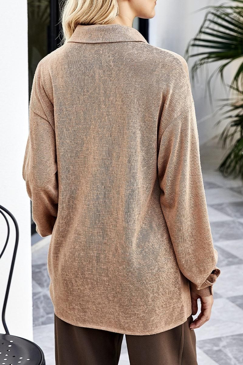 WOMEN BUTTON DOWN LONG SLEEVE SHIRTS - Doublju