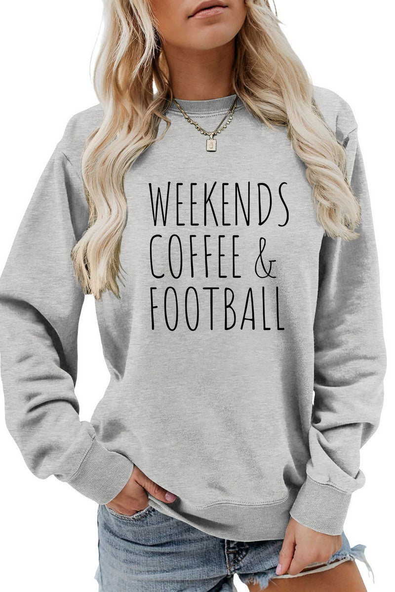 WOMEN FOOTBALL GAME DAY PRINTING LONG SLEEVE TEE