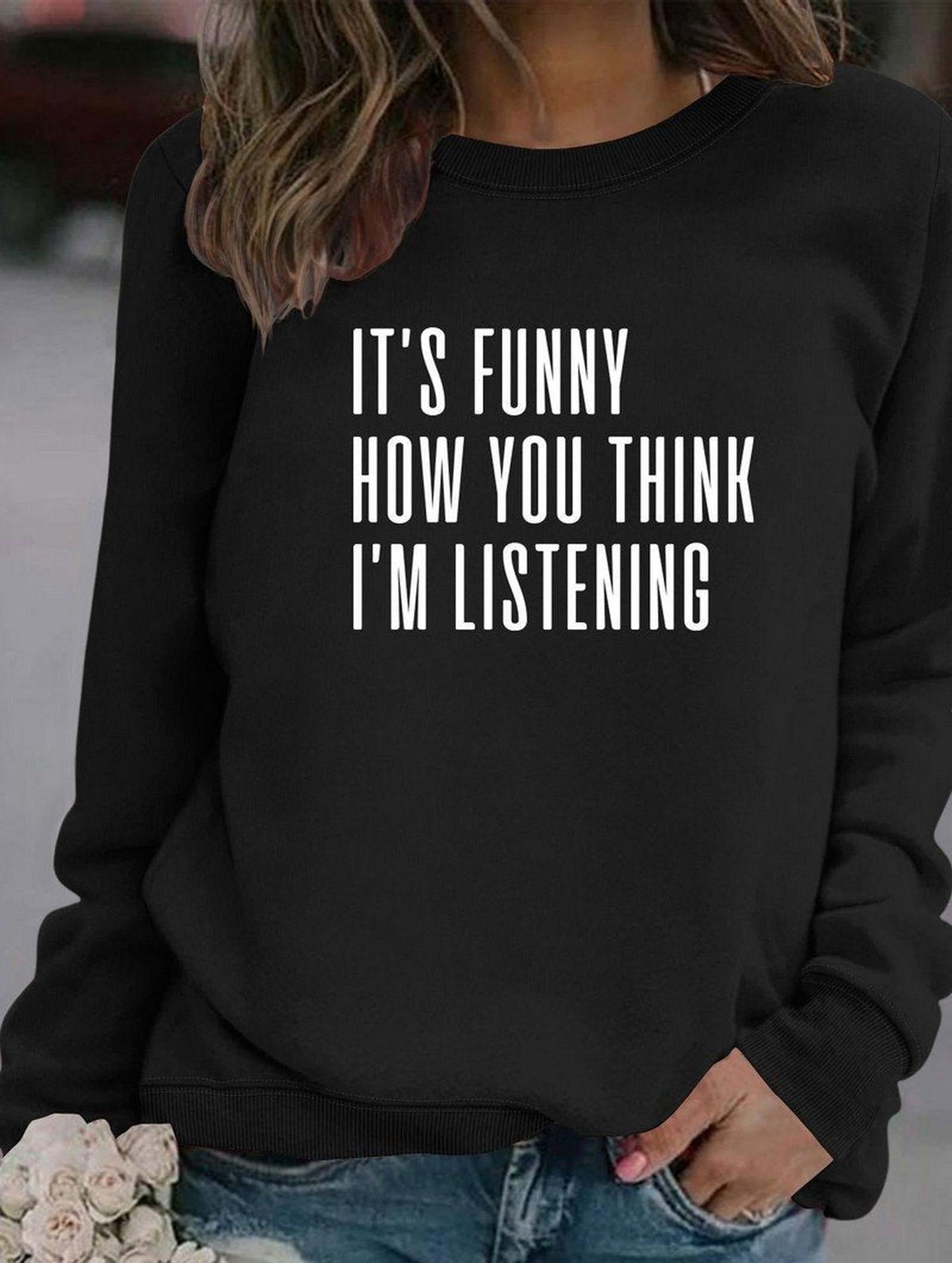 WOMEN LETTERING RIBBED PULLOVER PRINT T SHIRT