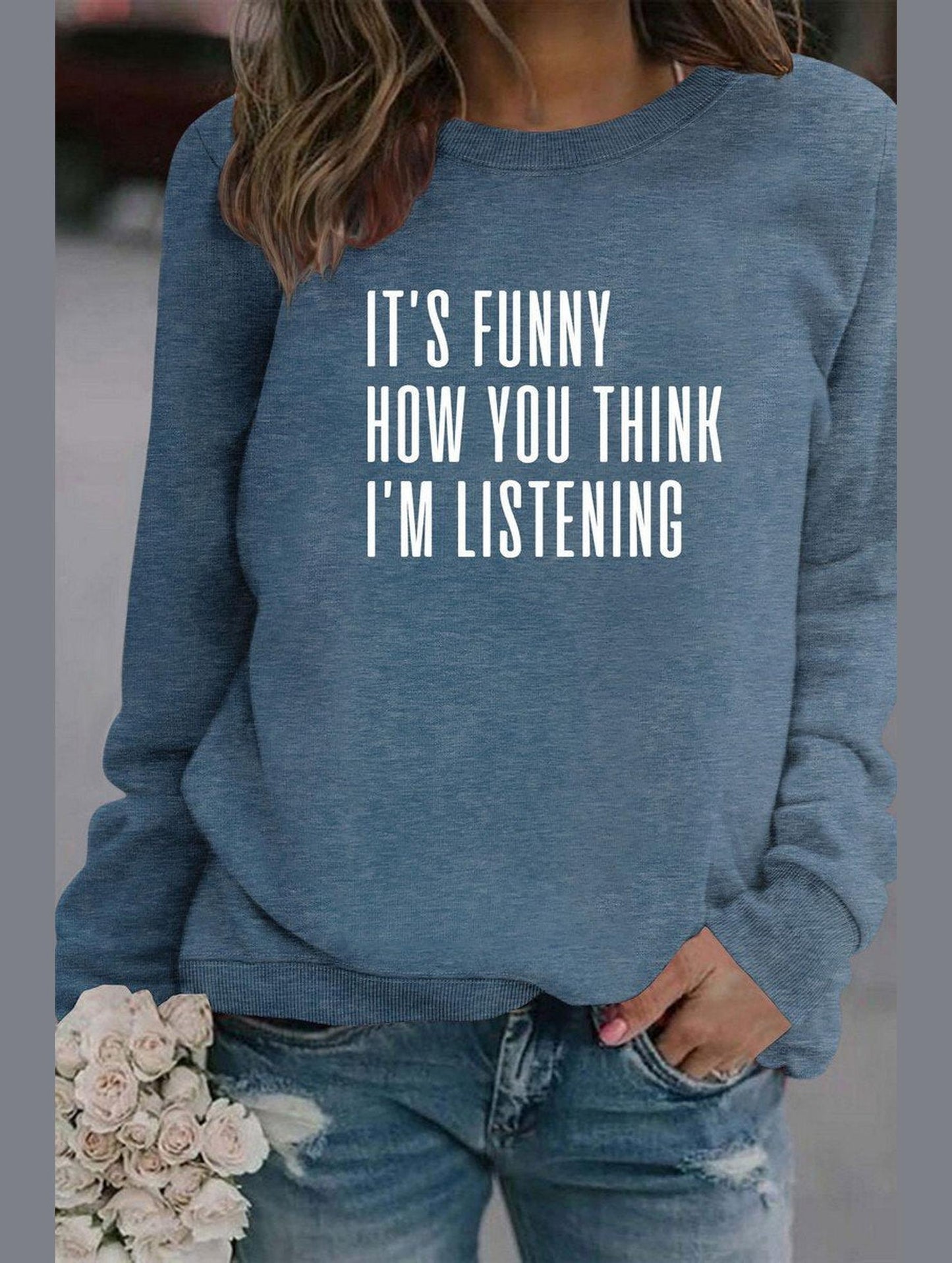 WOMEN LETTERING RIBBED PULLOVER PRINT T SHIRT