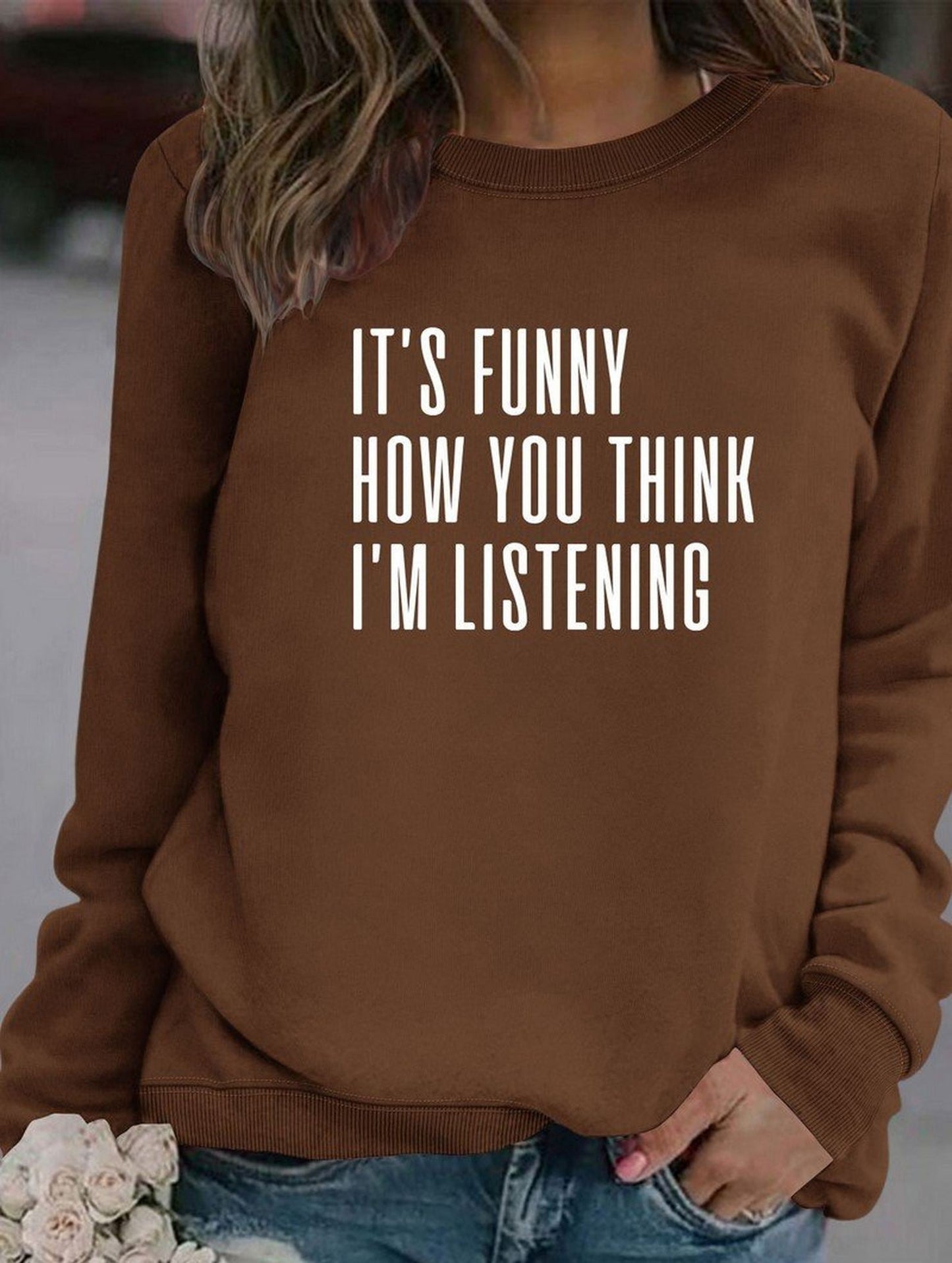 WOMEN LETTERING RIBBED PULLOVER PRINT T SHIRT