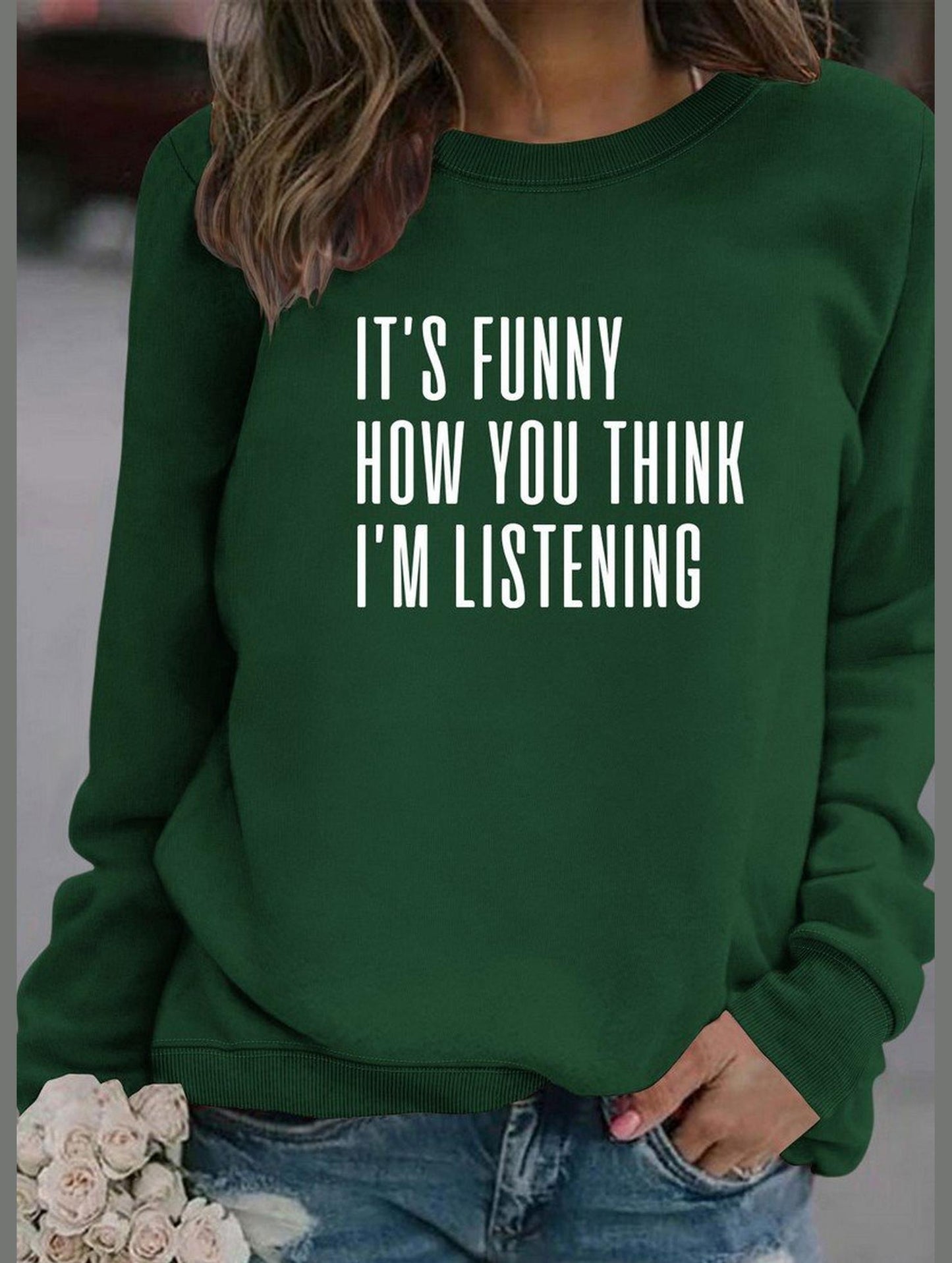 WOMEN LETTERING RIBBED PULLOVER PRINT T SHIRT