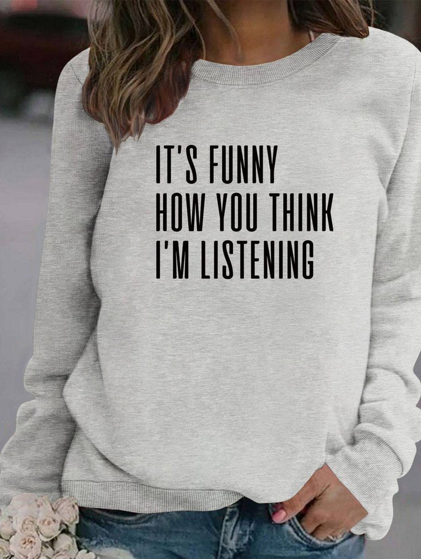 WOMEN LETTERING RIBBED PULLOVER PRINT T SHIRT