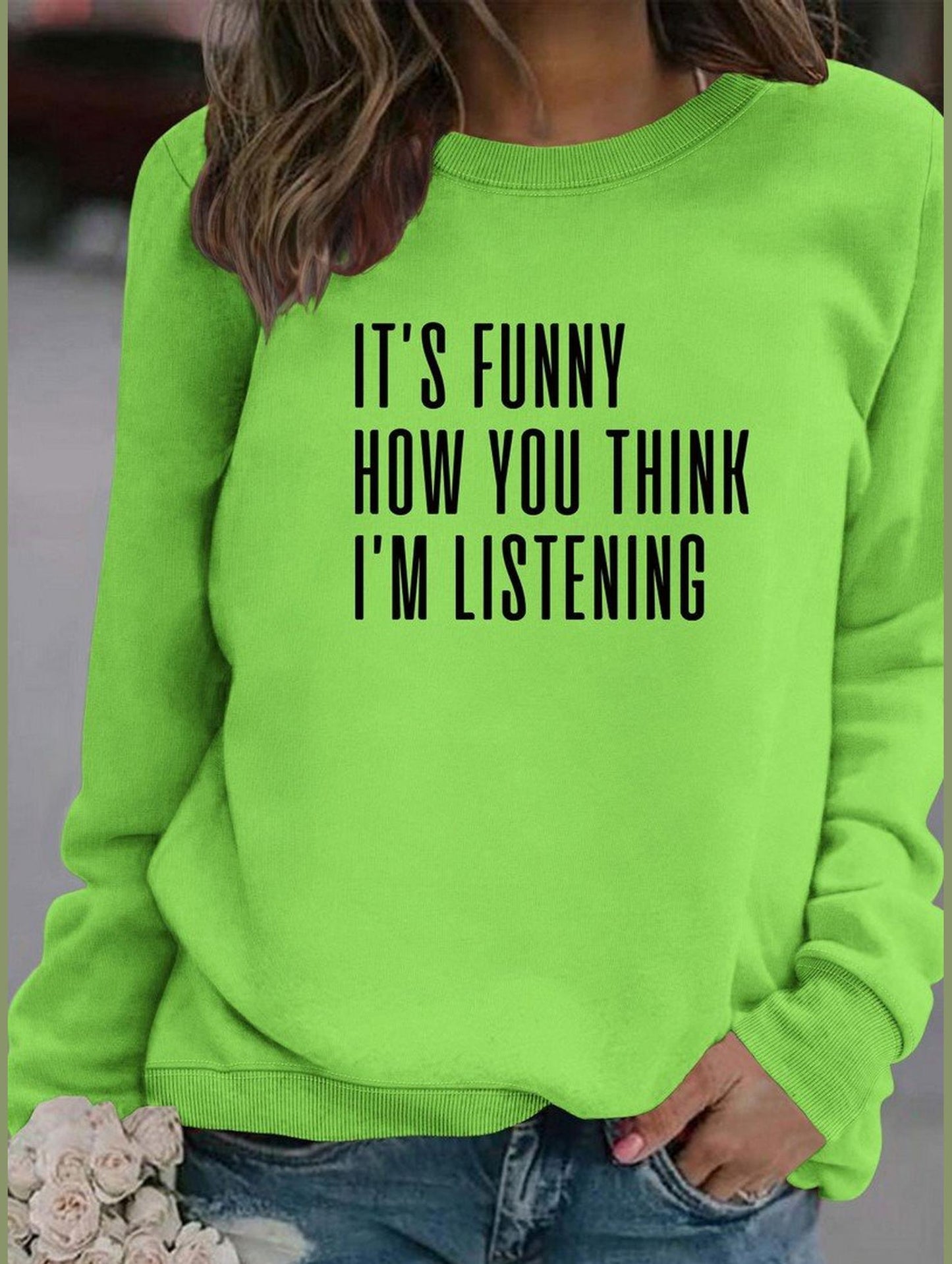 WOMEN LETTERING RIBBED PULLOVER PRINT T SHIRT