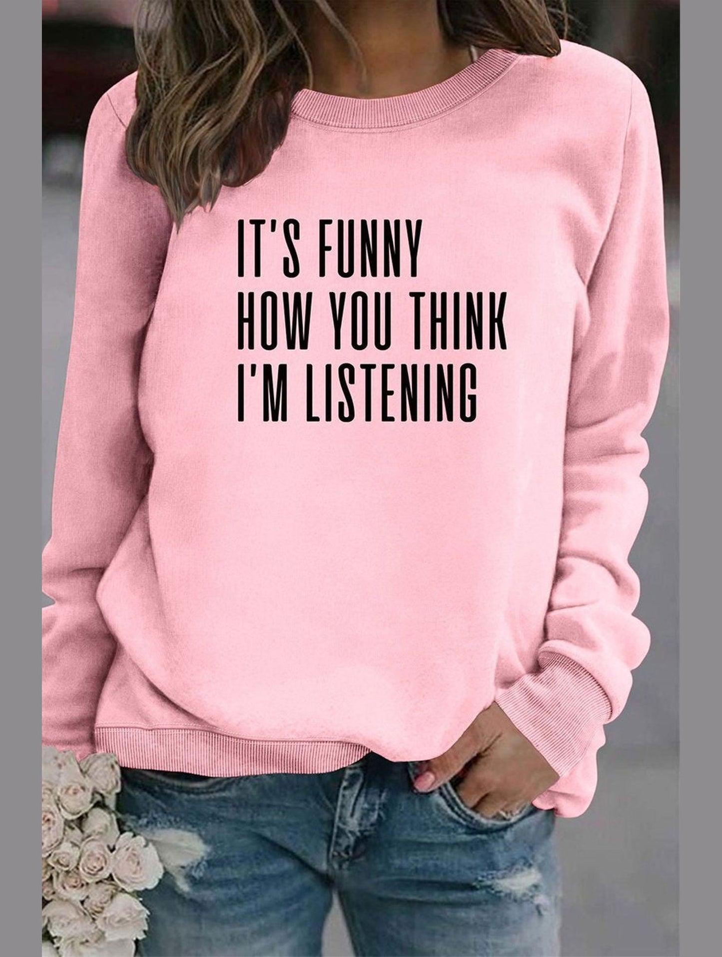 WOMEN LETTERING RIBBED PULLOVER PRINT T SHIRT