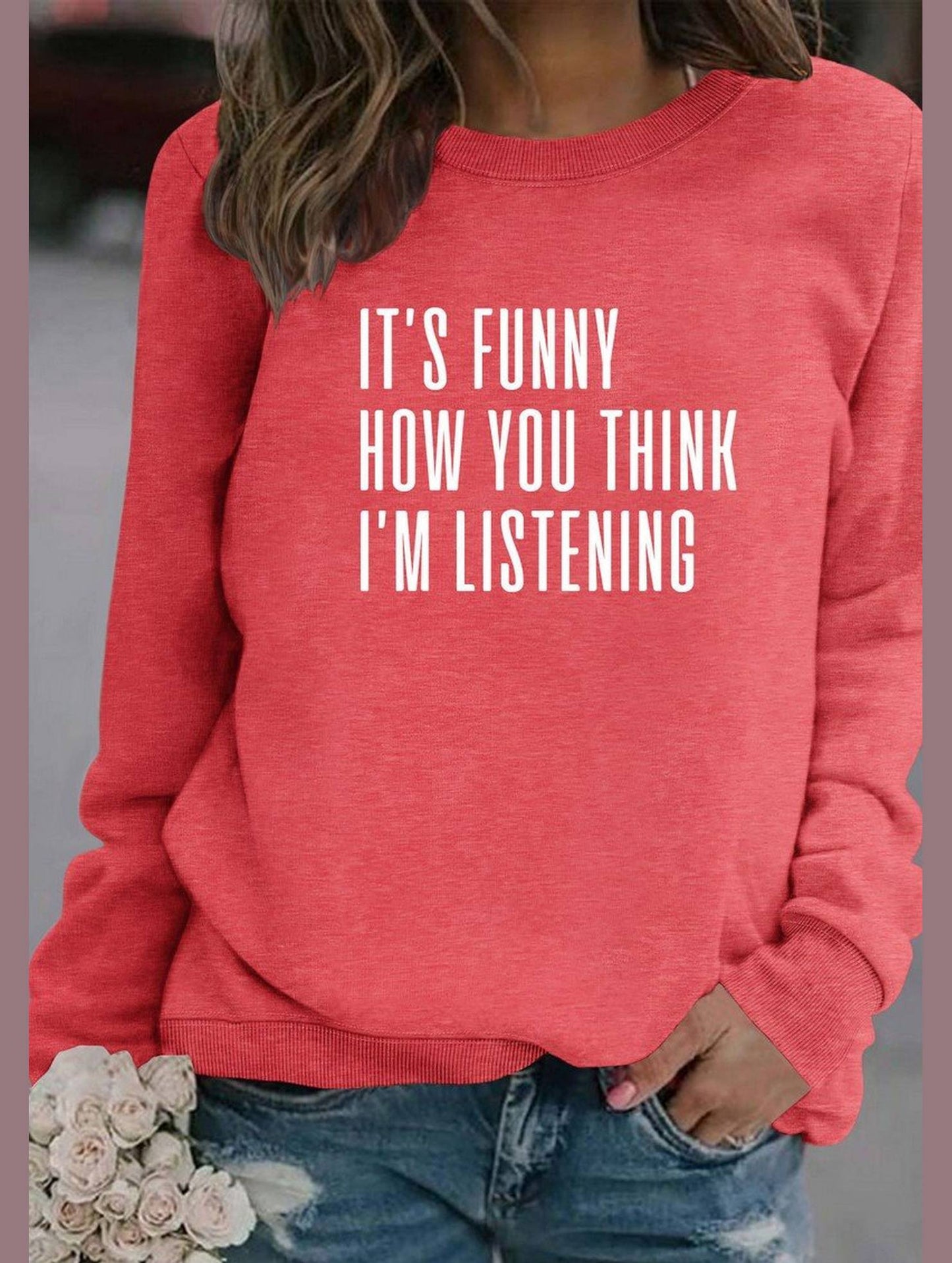 WOMEN LETTERING RIBBED PULLOVER PRINT T SHIRT