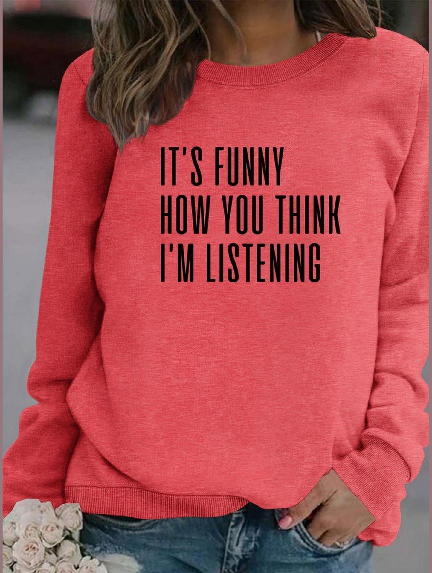 WOMEN LETTERING RIBBED PULLOVER PRINT T SHIRT