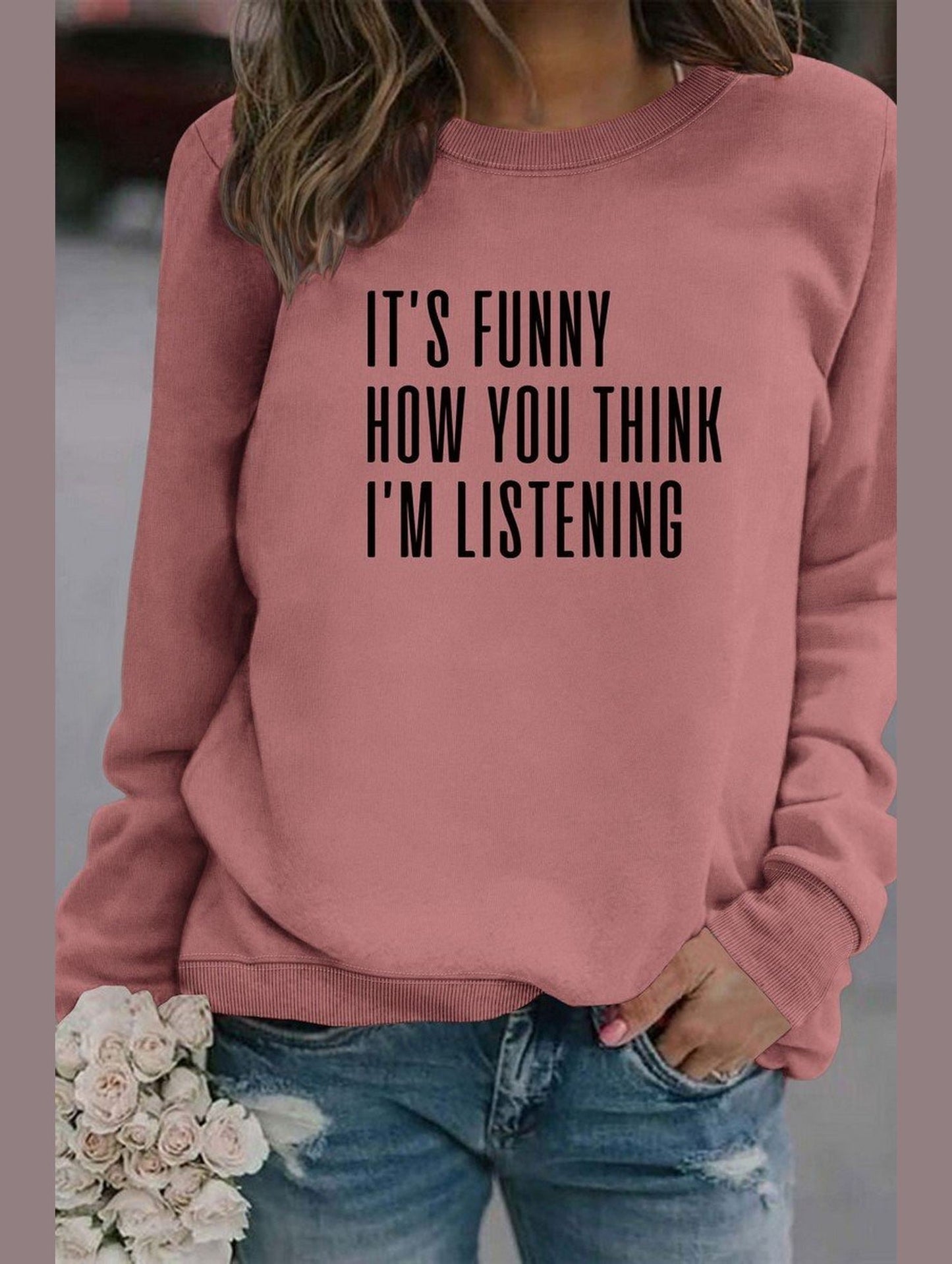 WOMEN LETTERING RIBBED PULLOVER PRINT T SHIRT