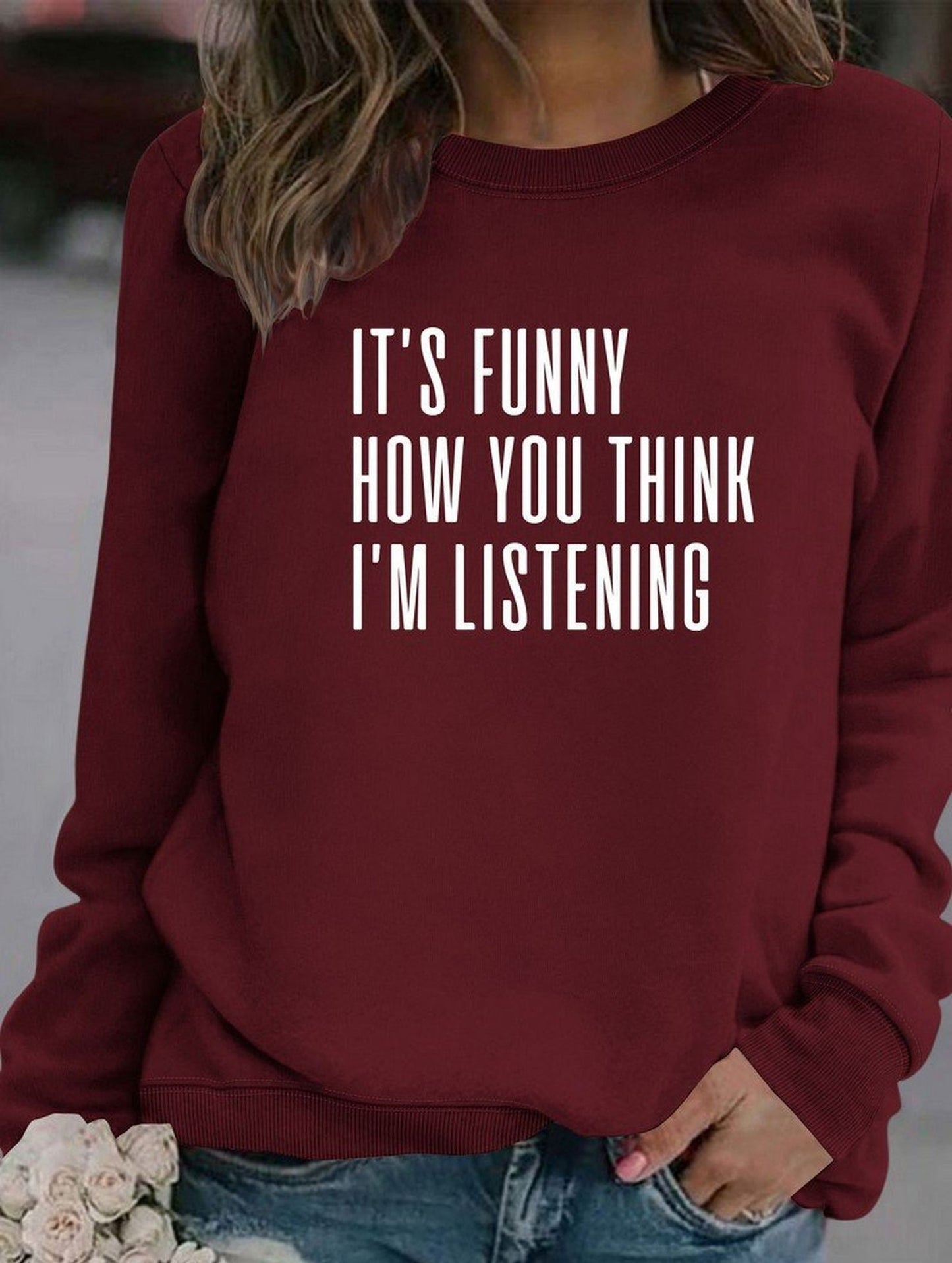 WOMEN LETTERING RIBBED PULLOVER PRINT T SHIRT