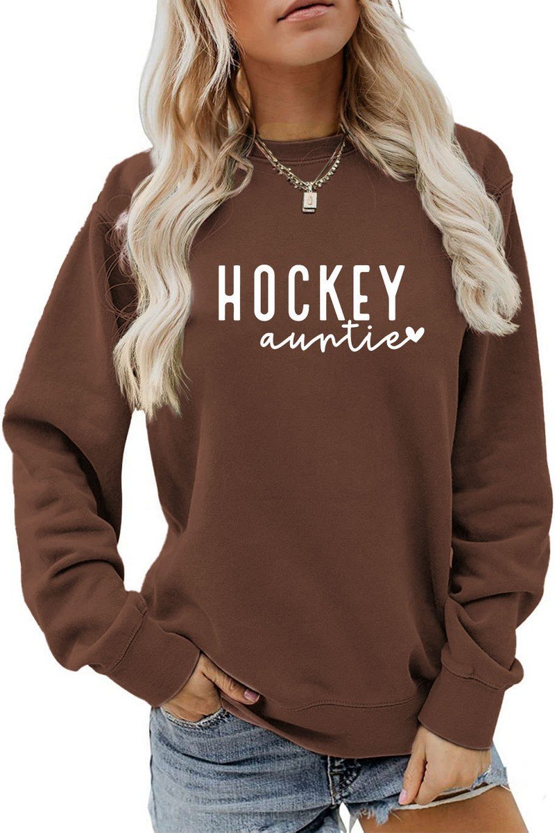 WOMEN HOCKEY GAME DAY PRINTING PULLOVER T SHIRT