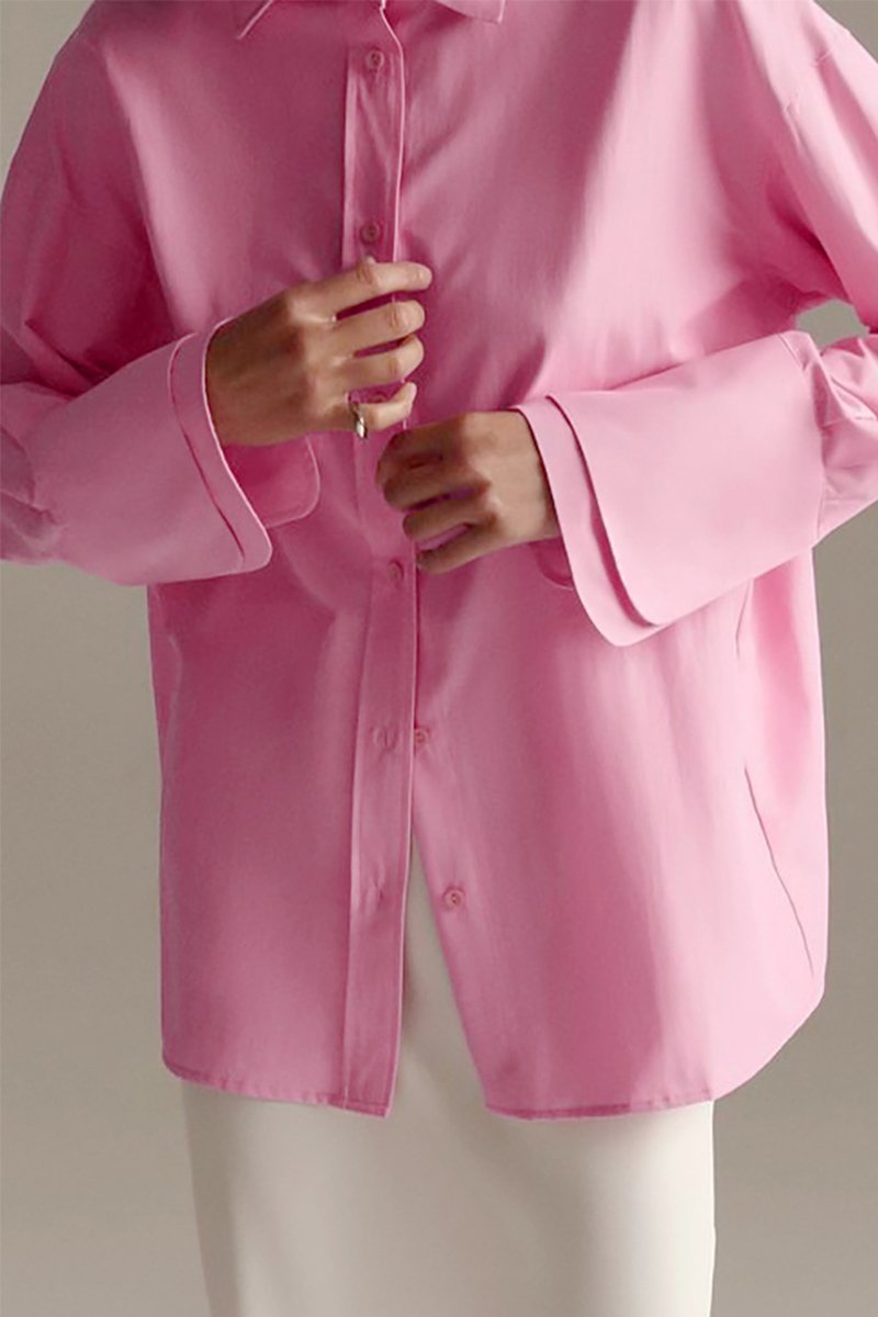 WOMEN LANTERN CUFF BUTTON DOWN CASUAL SHIRTS