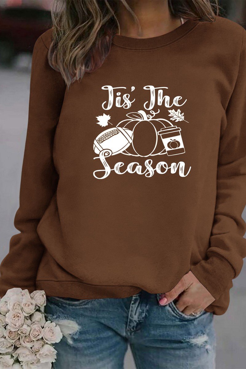 WOMEN FALL SEASON PRINTING LONG SLEEVE CASUAL TOP
