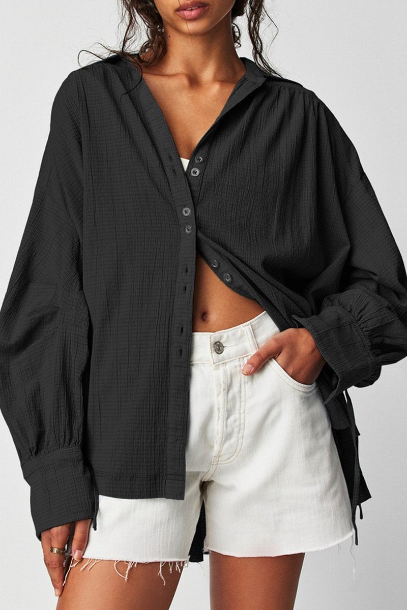 WOMEN LIGHTWEIGHT OVERSIZED LOOSE FIT COZY SHIRTS