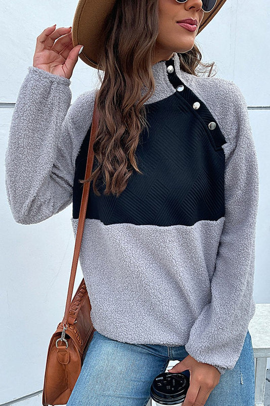 WOMEN LONG SLEEVE LINT HIGH NECK SWEATSHIRT