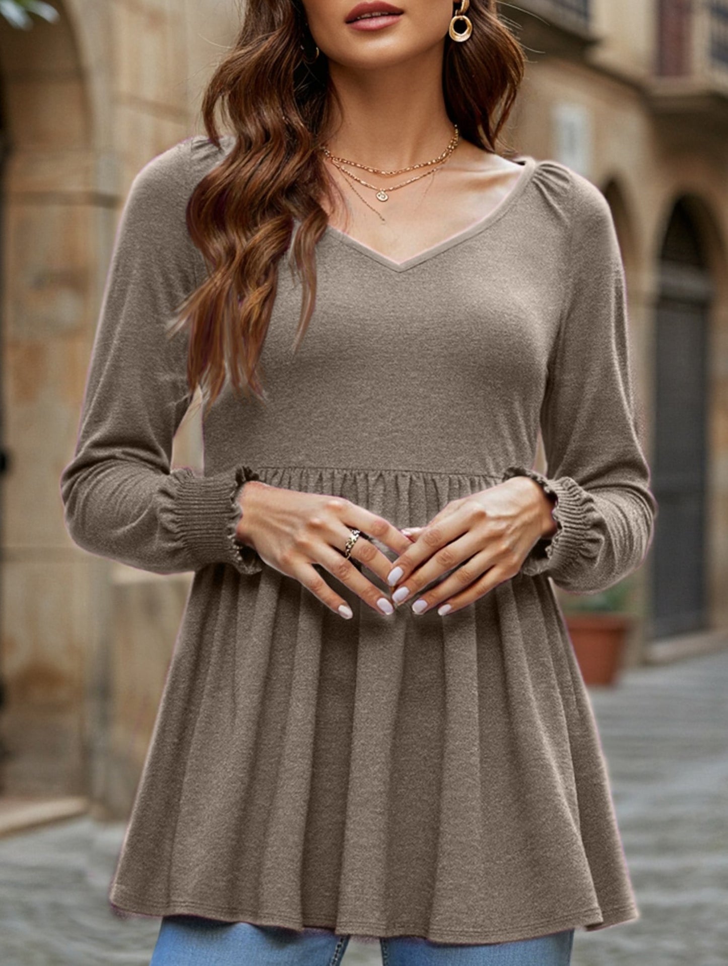 WOMEN SOLID TUNIC SHIRT