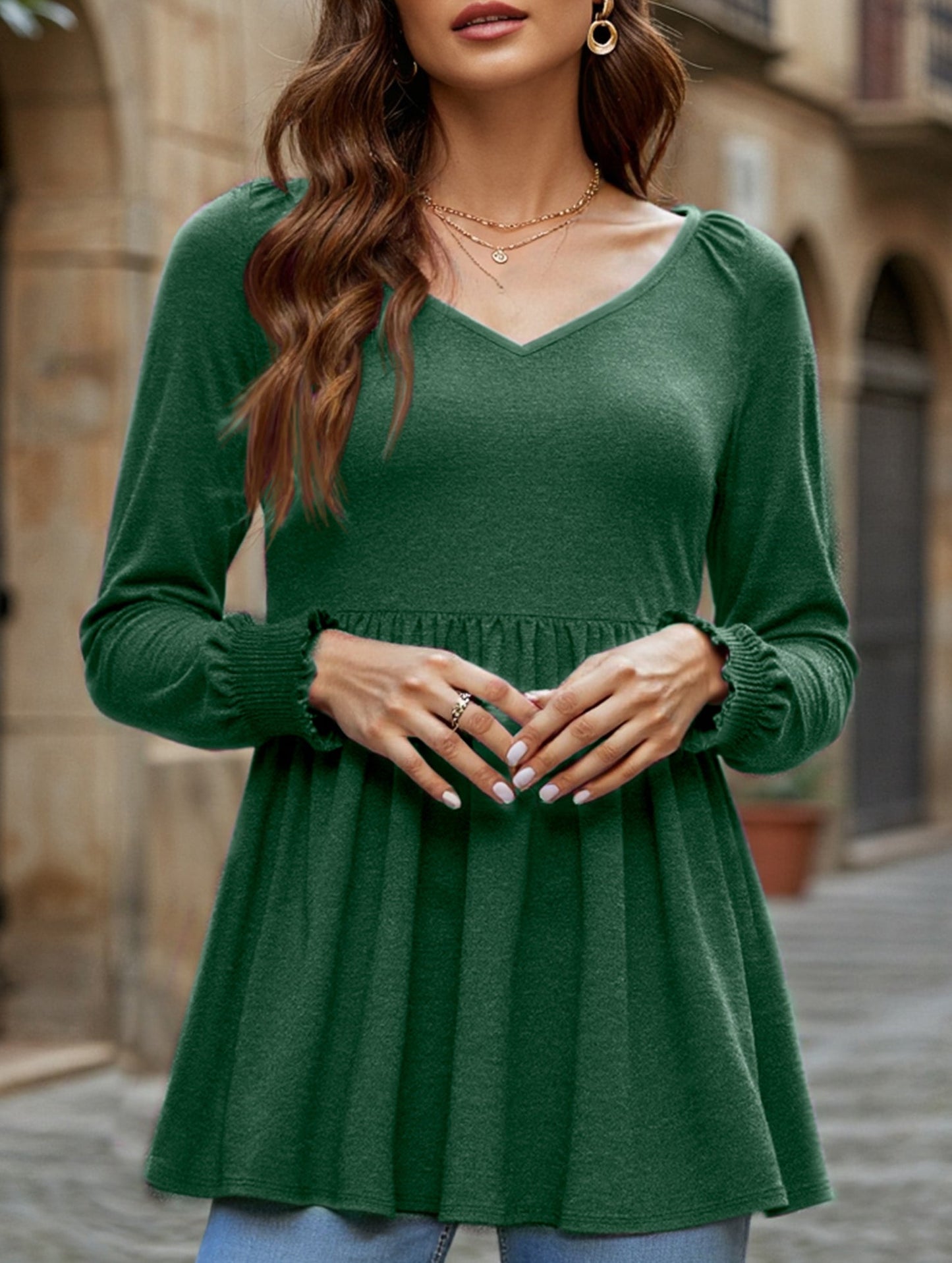 WOMEN SOLID TUNIC SHIRT