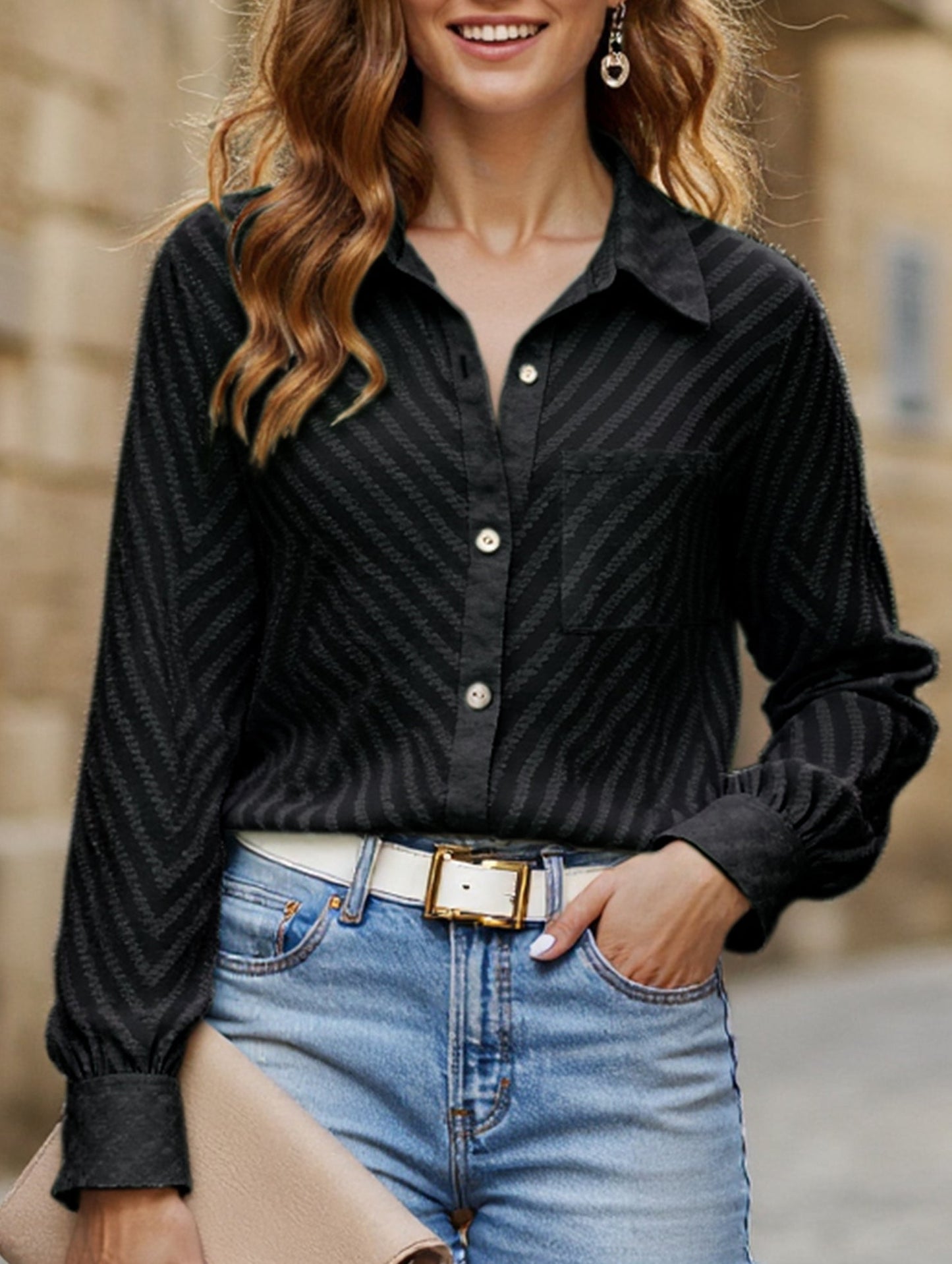 COMMUTER JACQUARD LONG-SLEEVED SHIRT