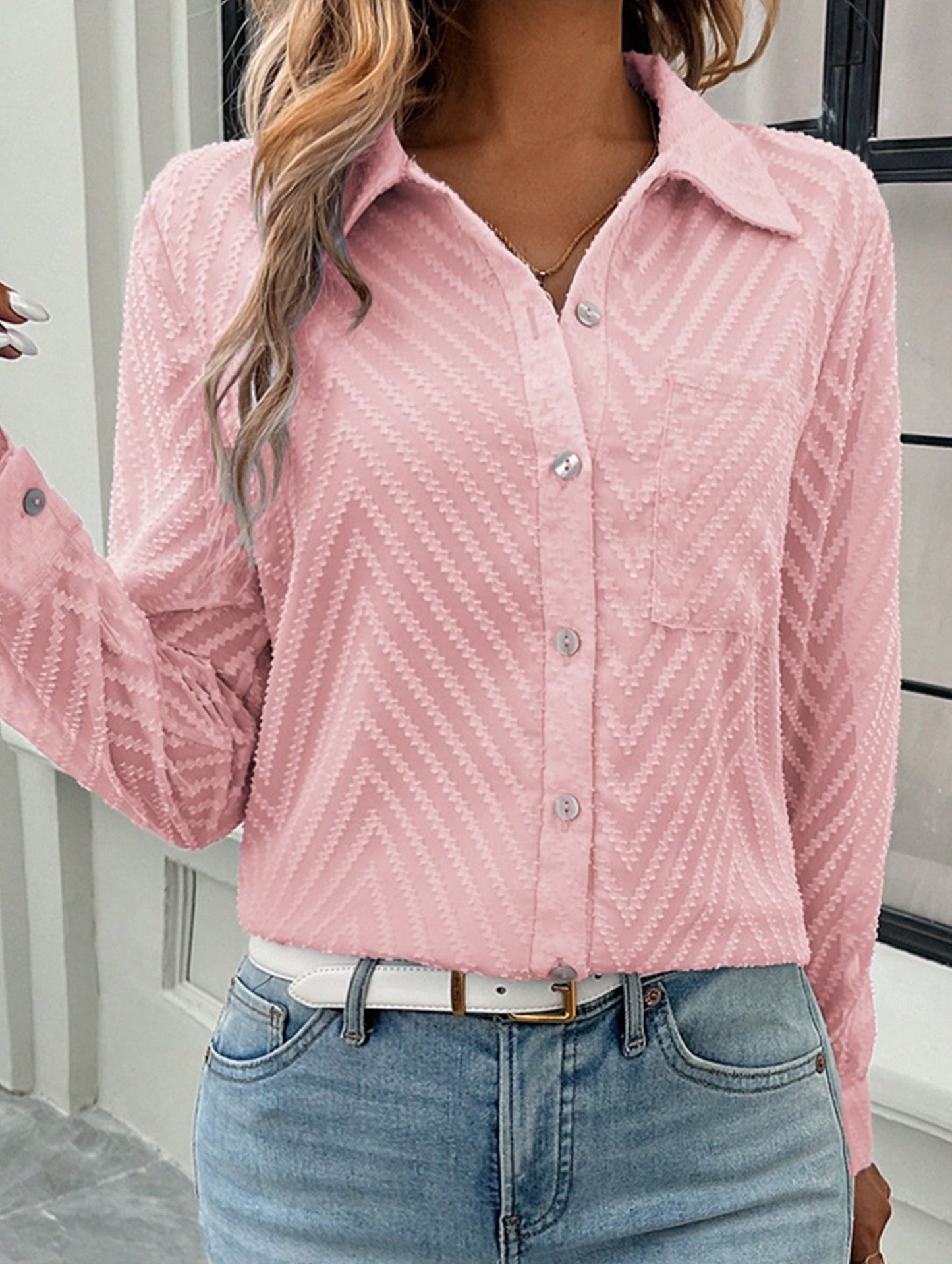 COMMUTER JACQUARD LONG-SLEEVED SHIRT