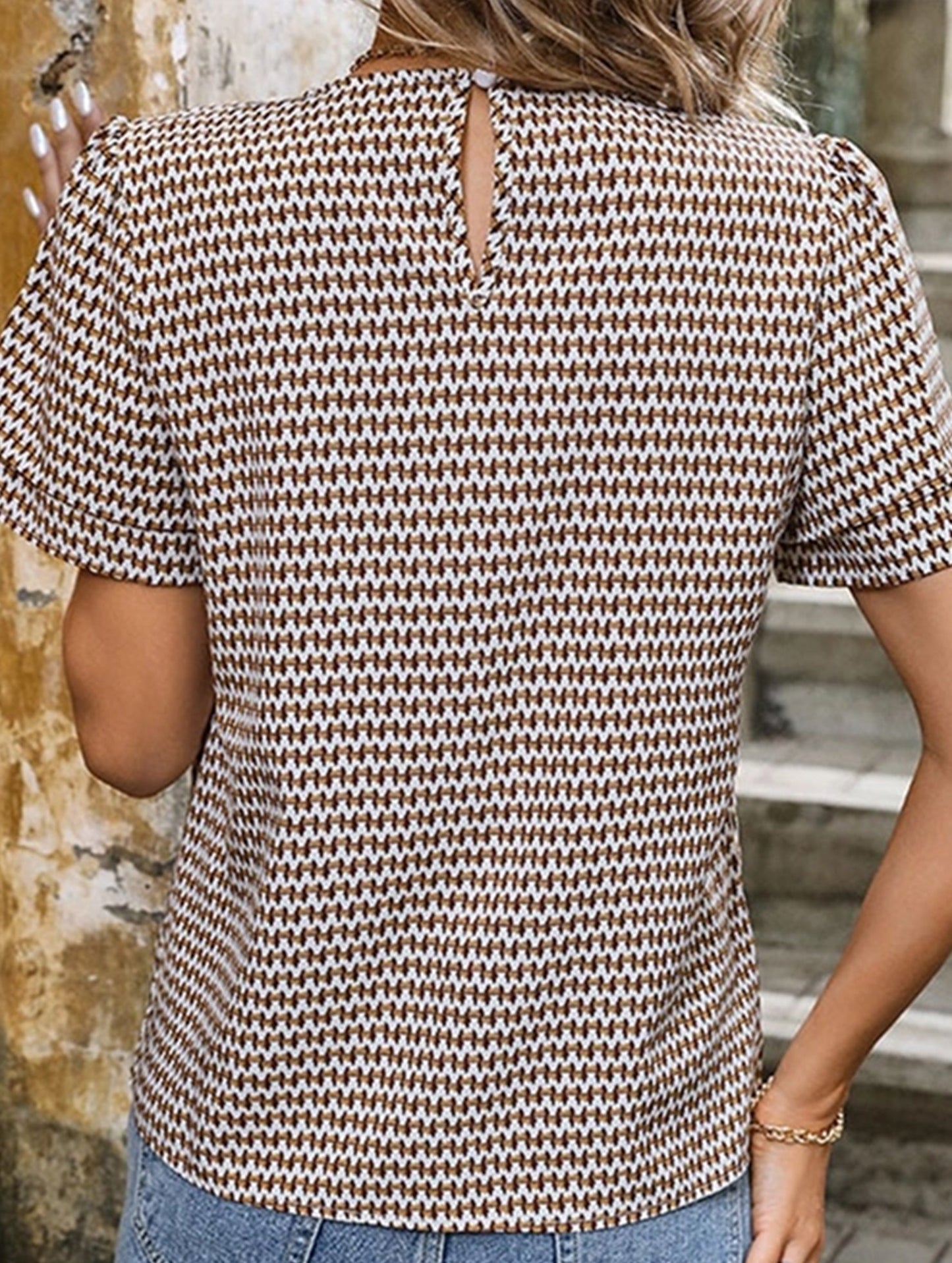 Pullover Round Neck Print Shirt ??Casual Lightweight Top for Women