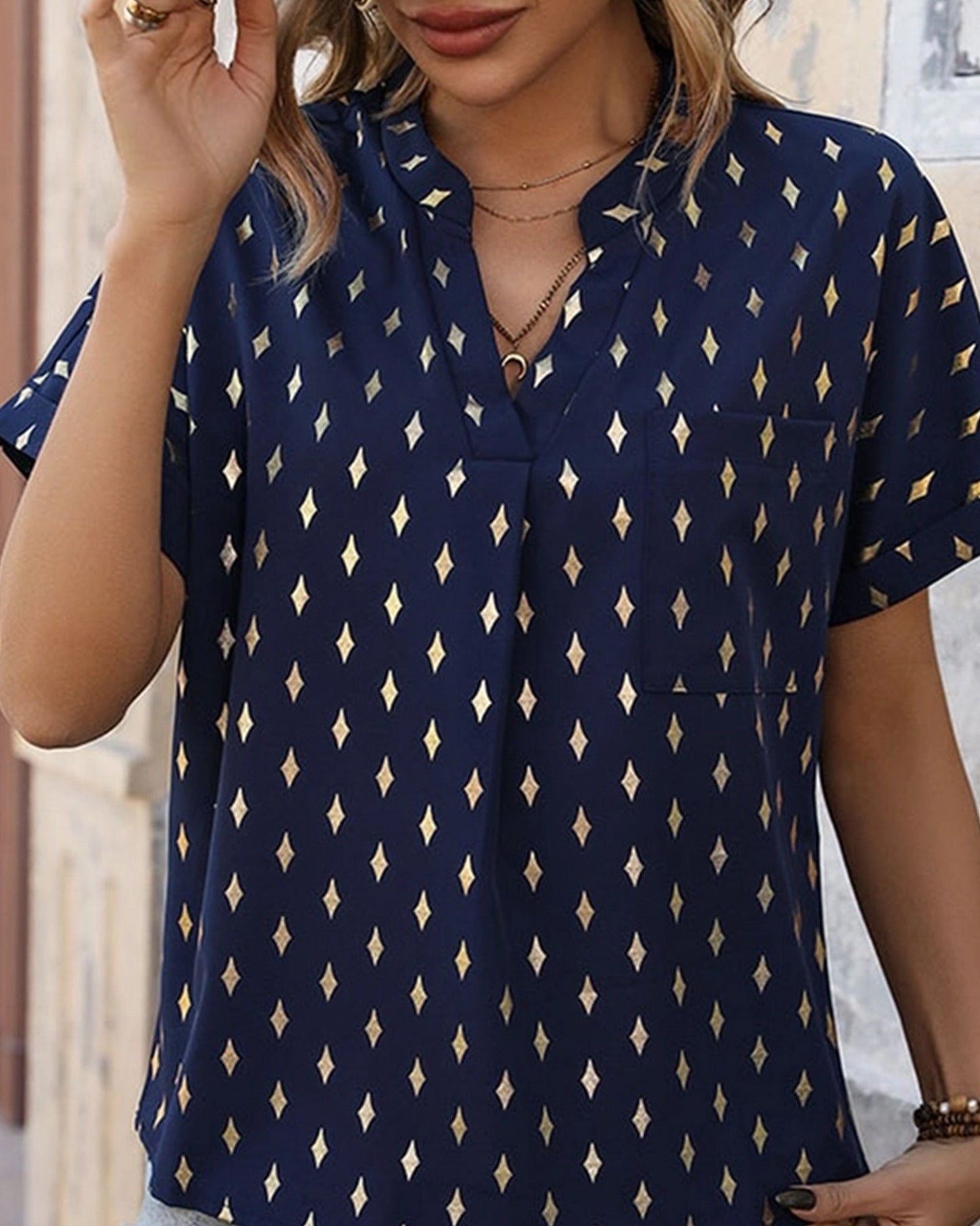 Diamond Bronzing Shirt ??Elegant Shine for Special Moments