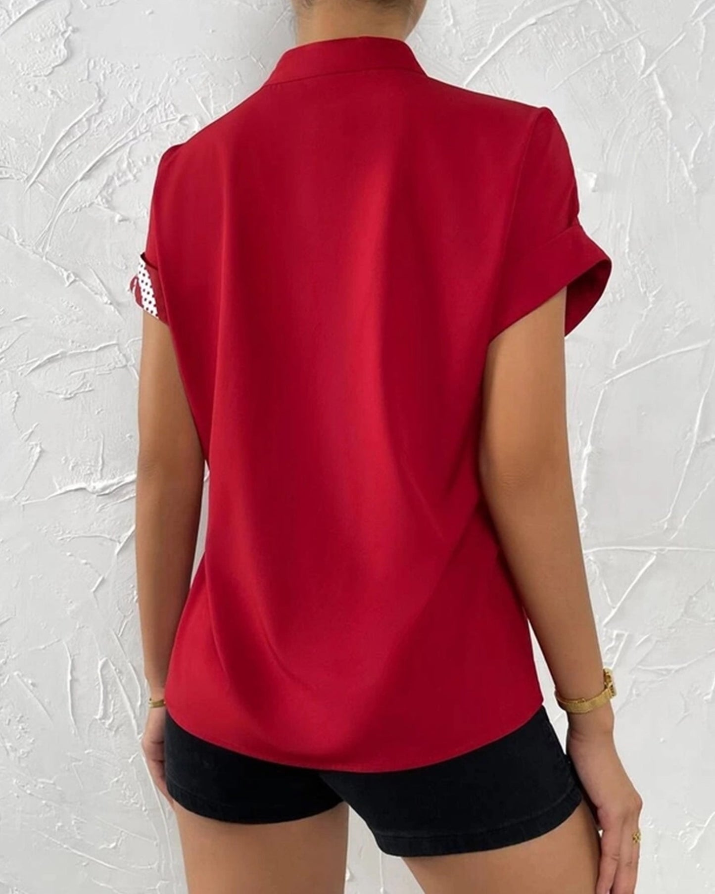 DOUBLE COLOR FLORAL BUTTON-UP SHIRT_CWTSTS0417