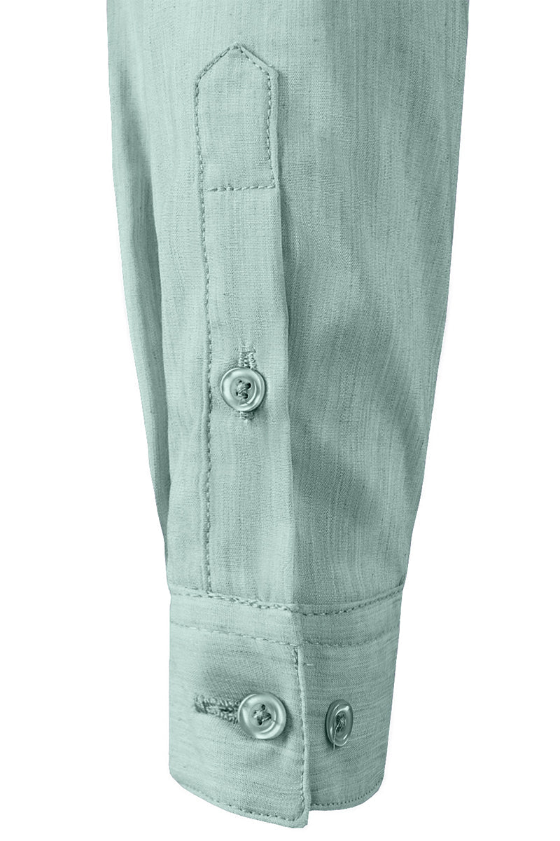 WOMENS BASIC SLIM FIT SIMPLE 3/4 SLEEVE BUTTON DOWN SHIRT WITH PLUS SIZE