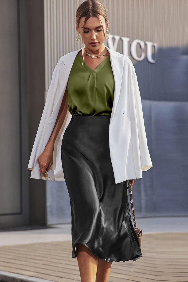 V NECK SLEEVELESS DAILY WOMEN T SHIRT - Doublju